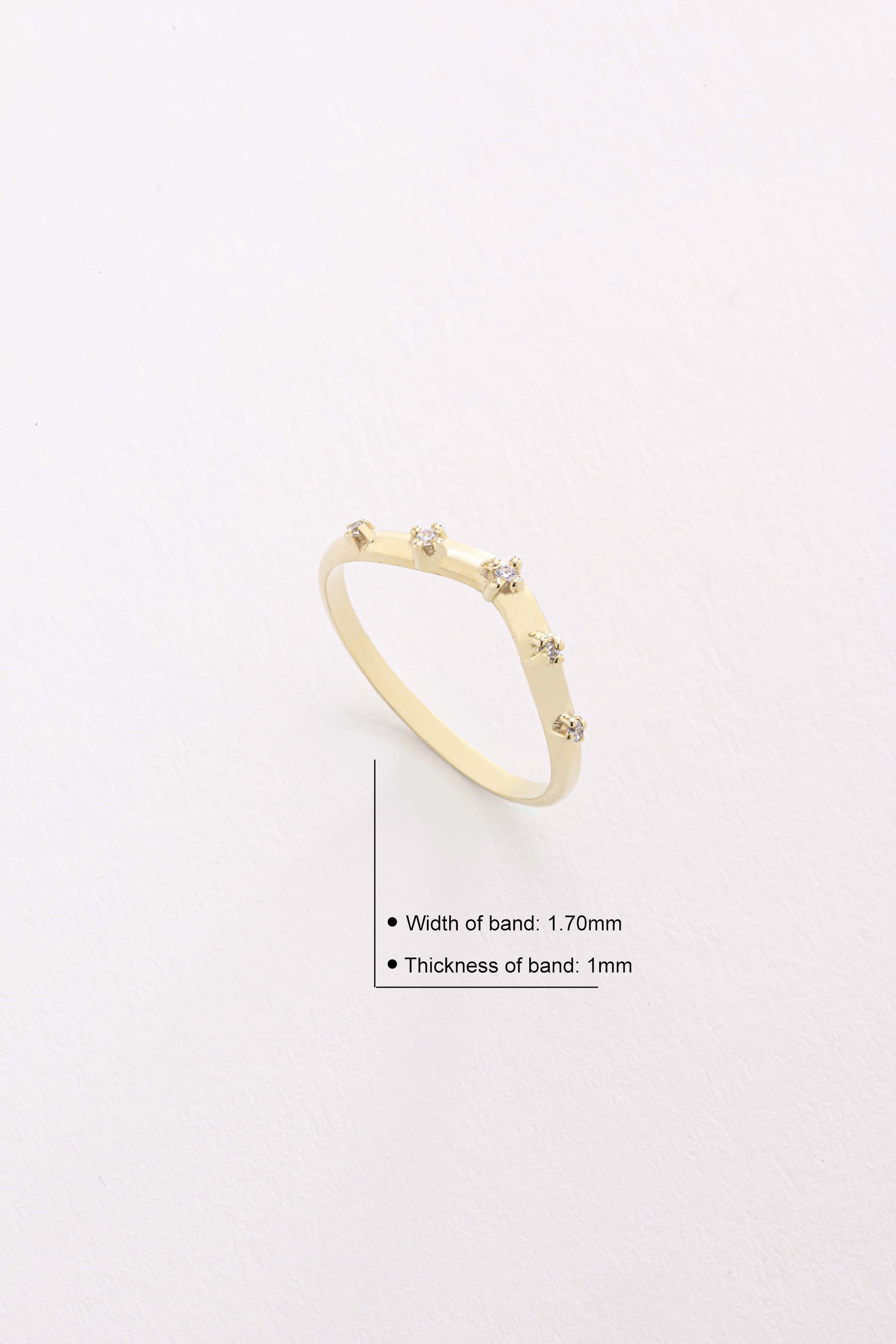 14k Gold Five-Stone Diamond Band