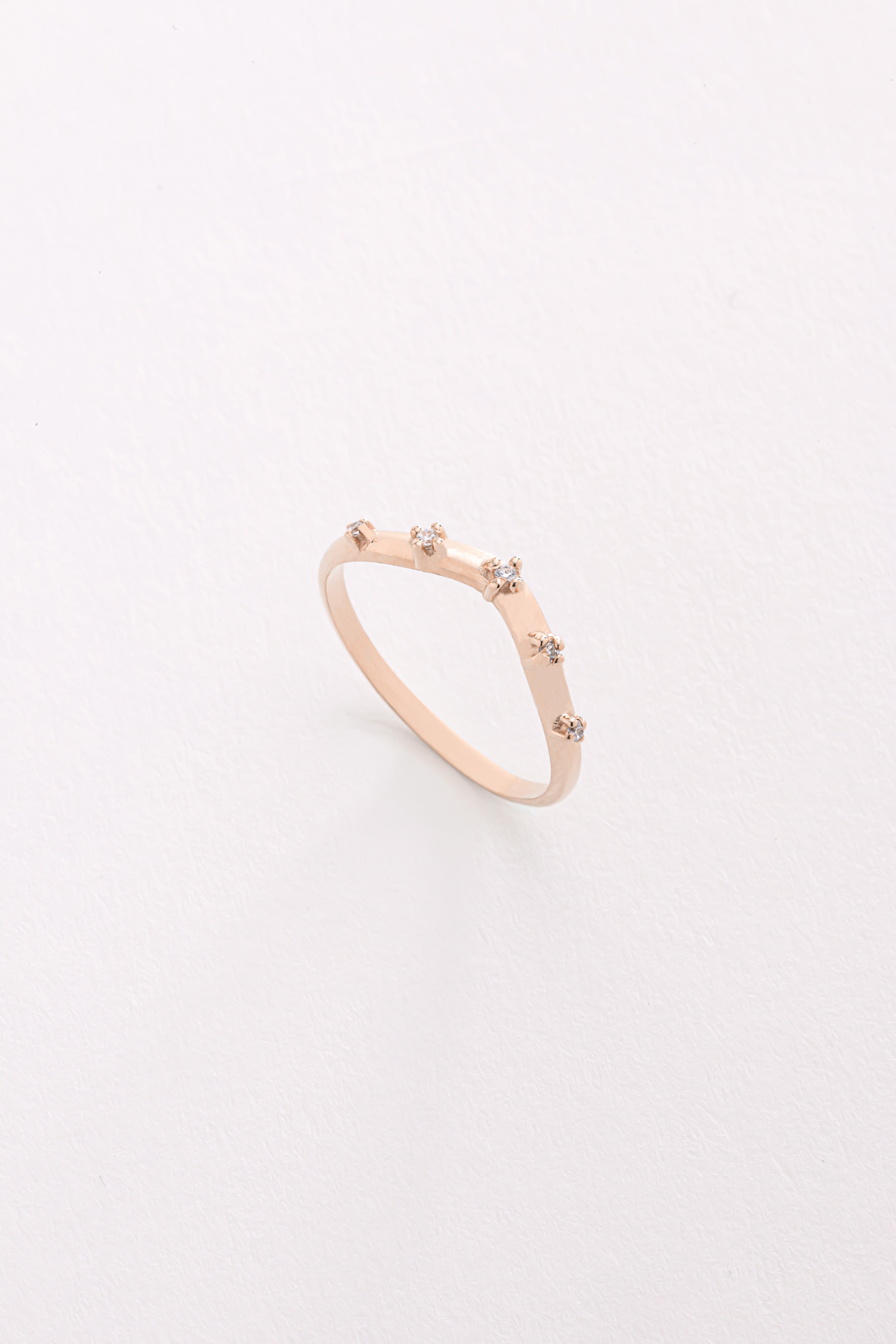 14k Gold Five-Stone Diamond Band