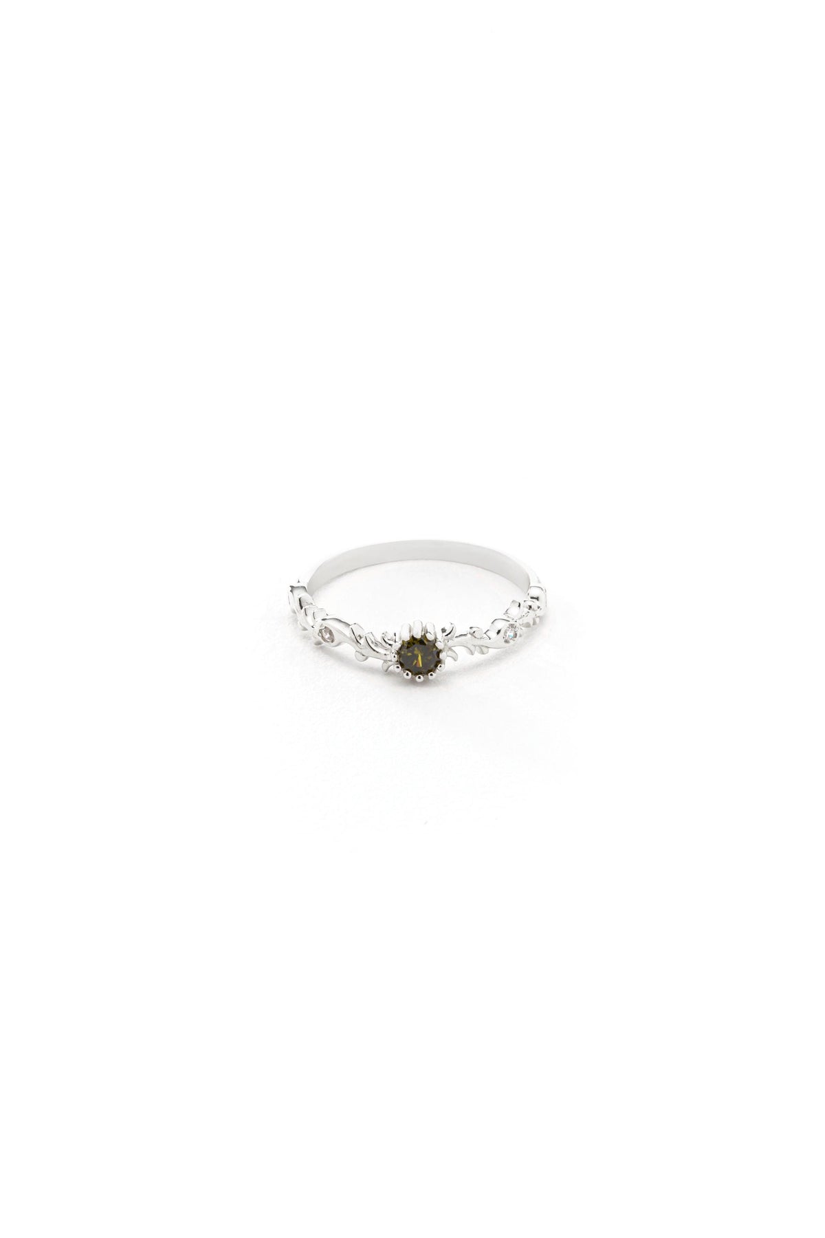 14K Solid Gold 3mm Peridot Ring