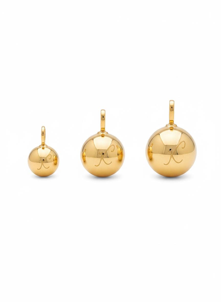 14K Gold Sphere Urn Necklace
