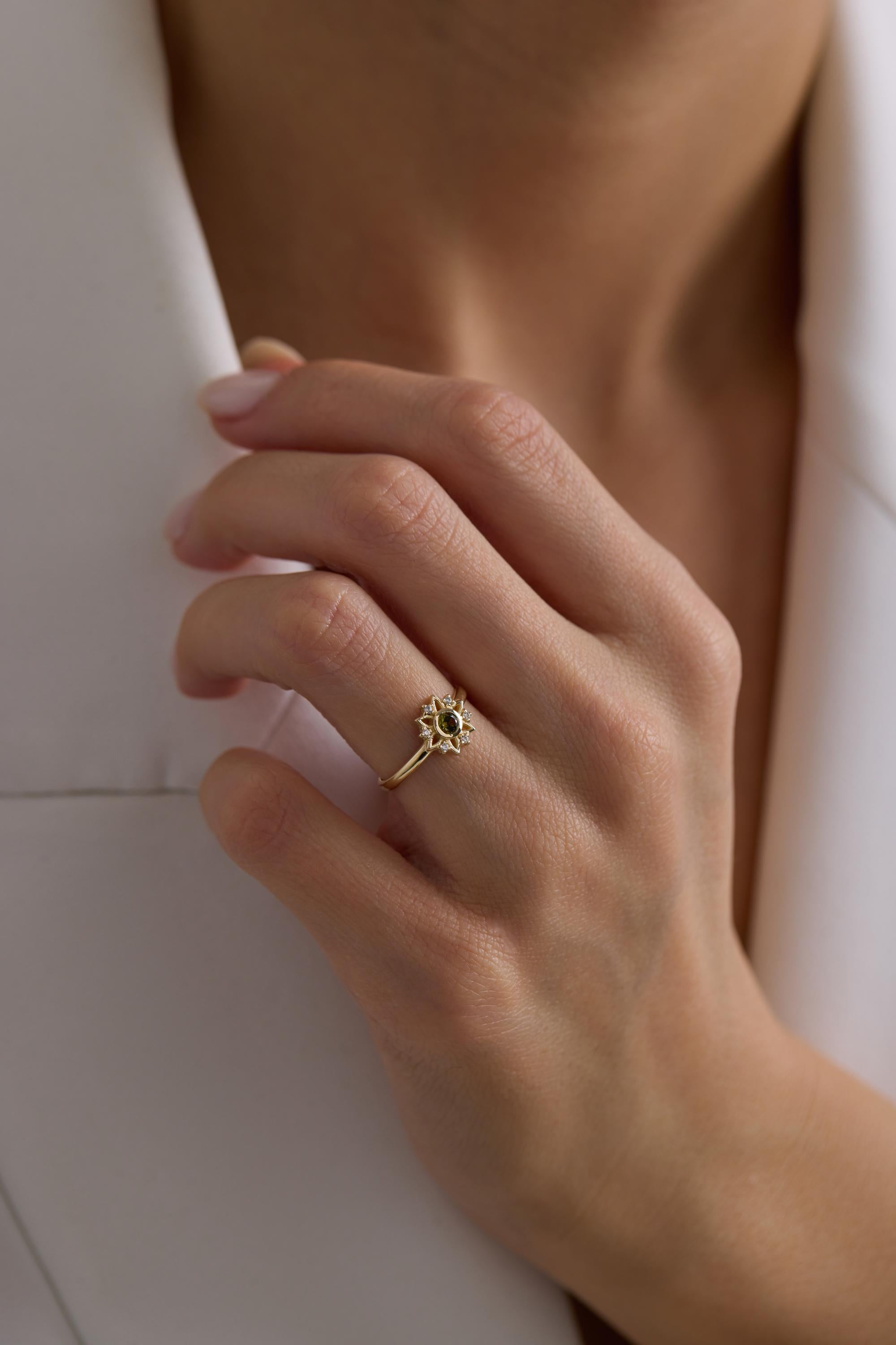14k Gold Peridot Ring