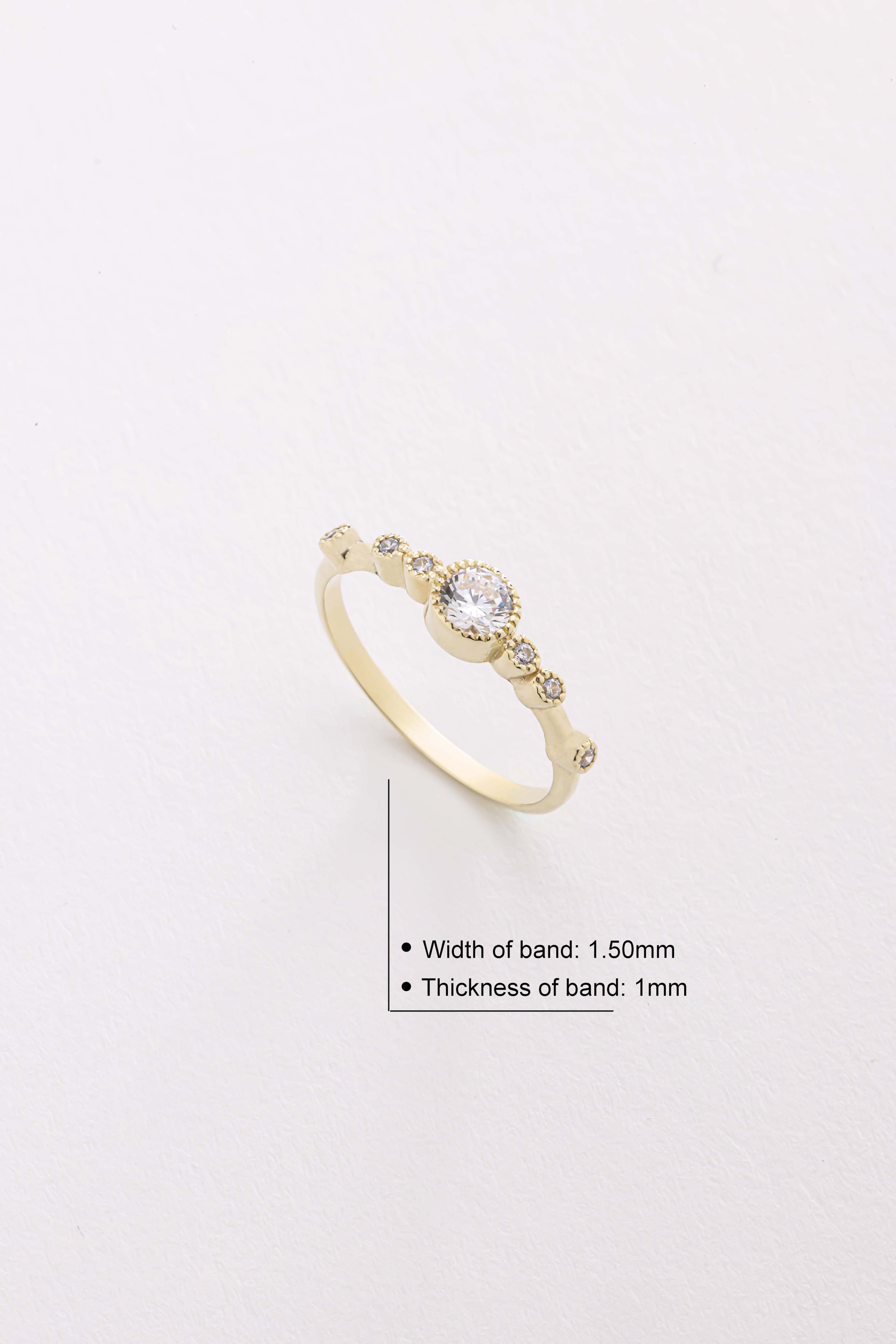 14k Gold Bezel Diamond Ring