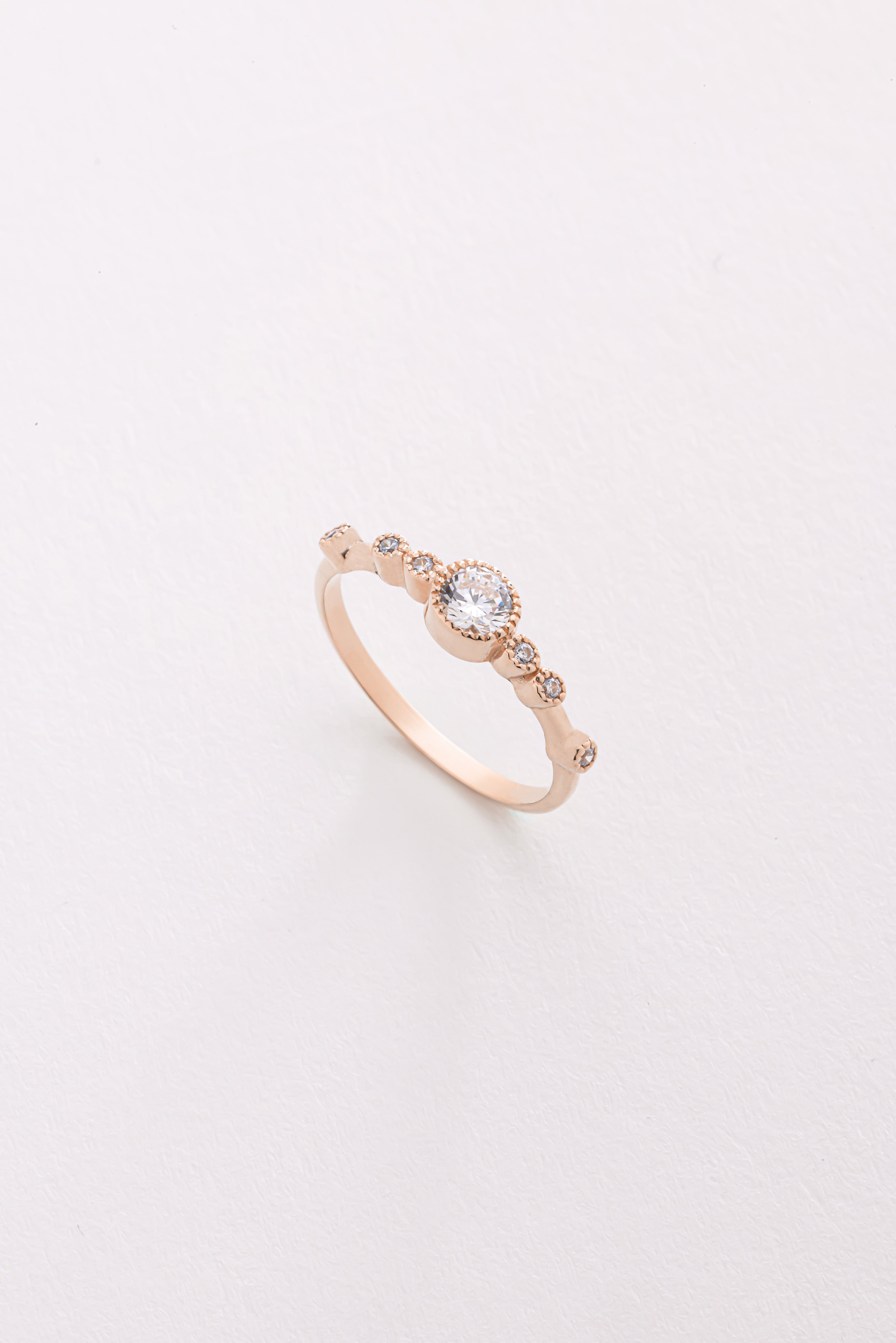 14k Gold Bezel Diamond Ring