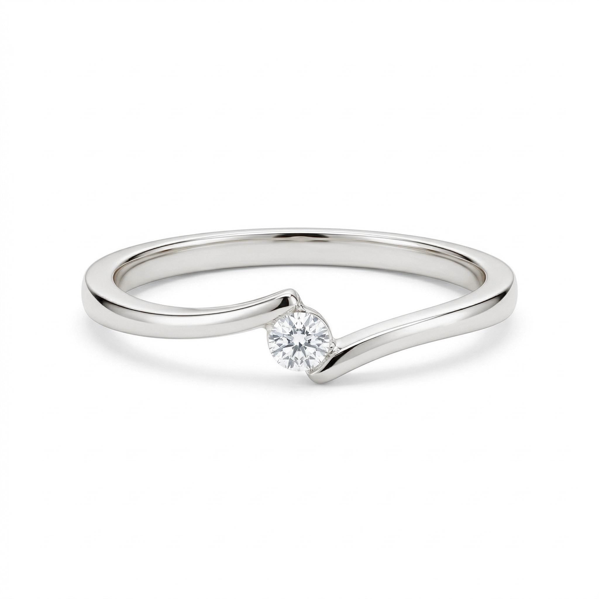 14K Gold Asymmetric Wave Ring