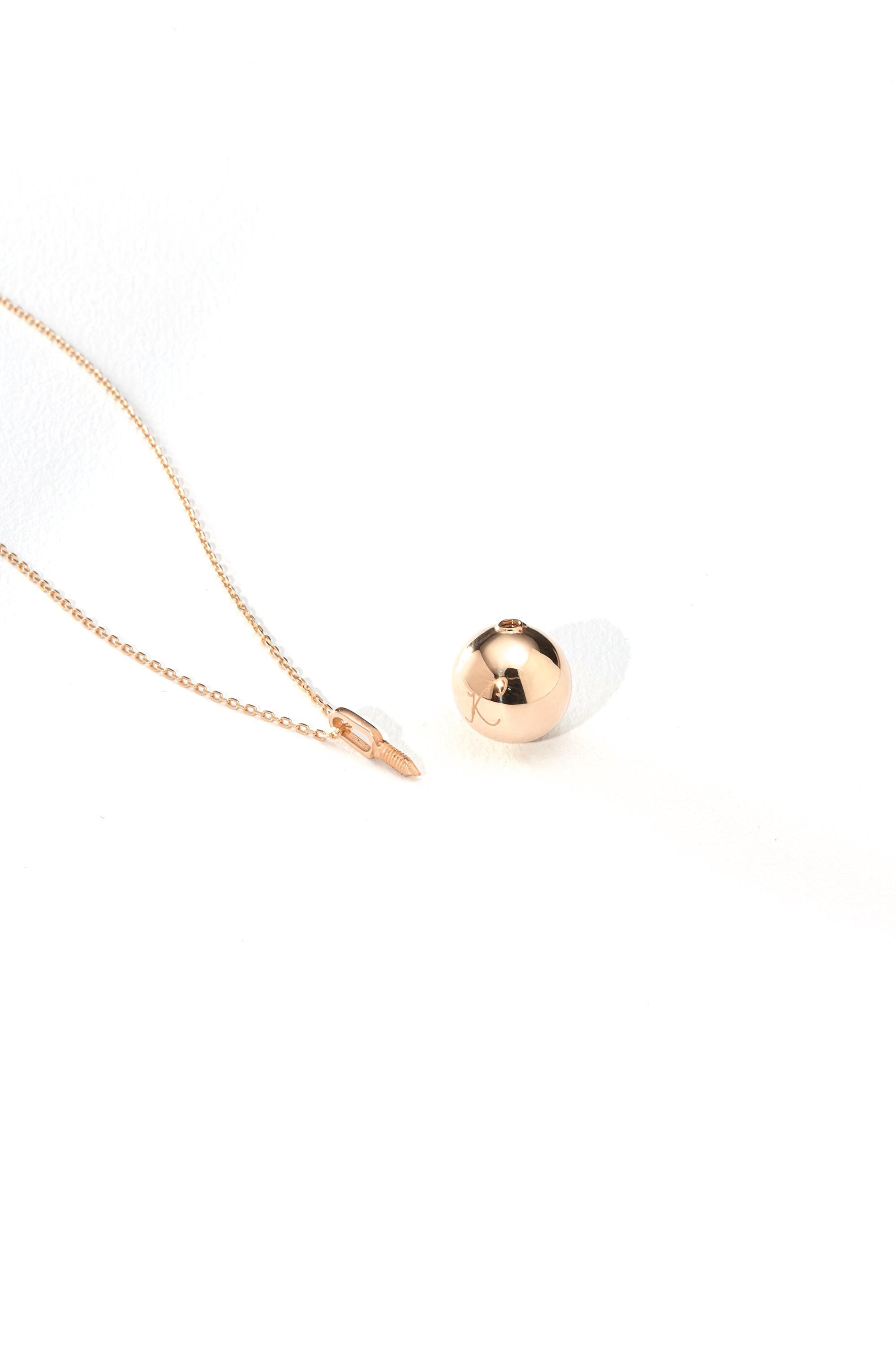 14K Gold Sphere Urn Necklace