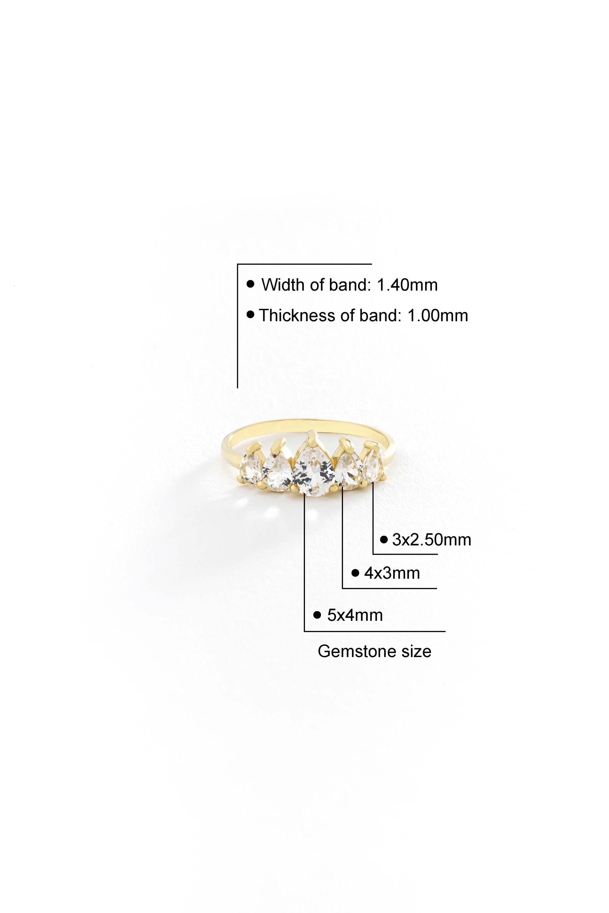 14k Gold Pear Engagement Ring