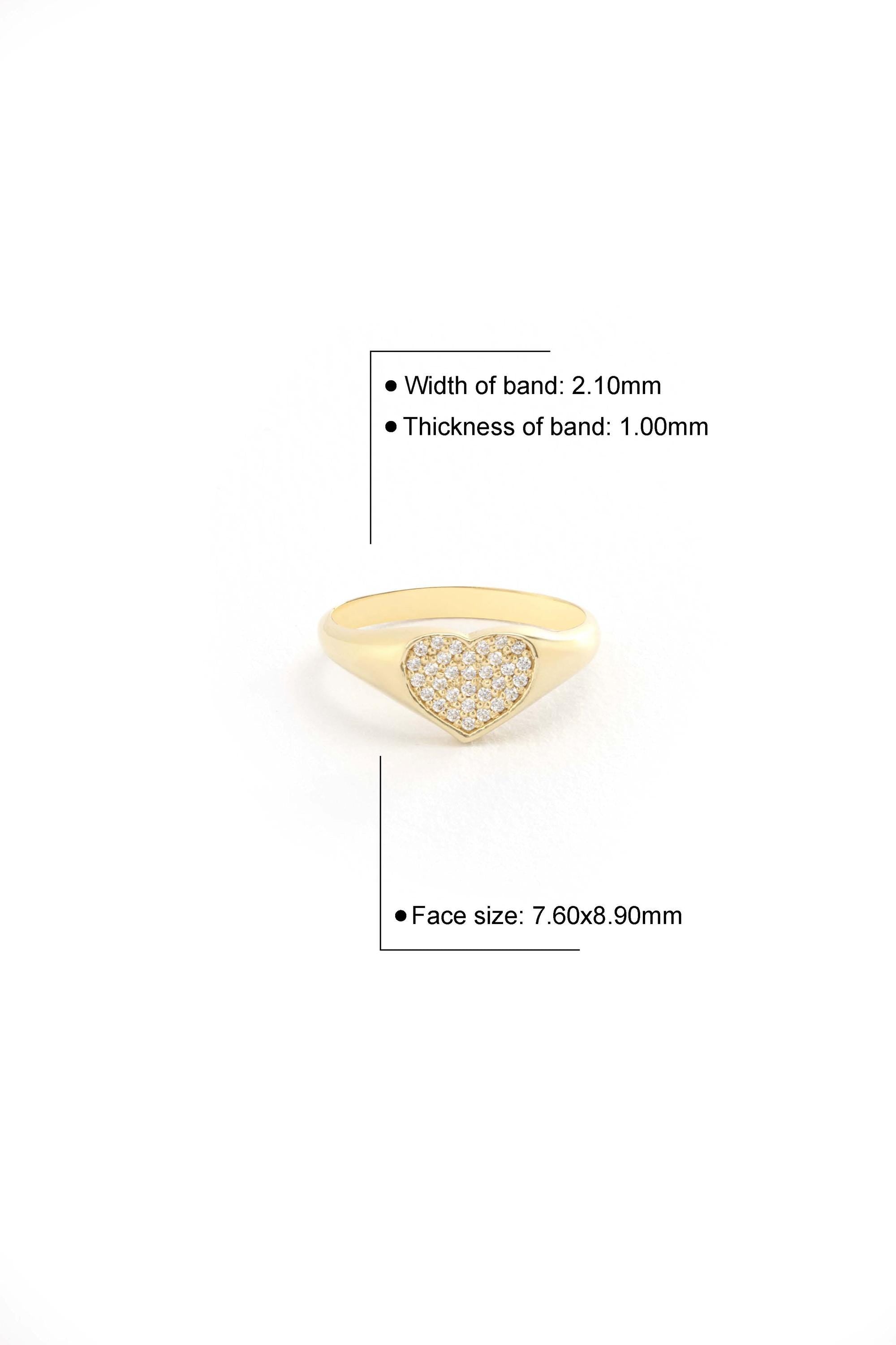 14K Pavé Diamond Pinky Ring