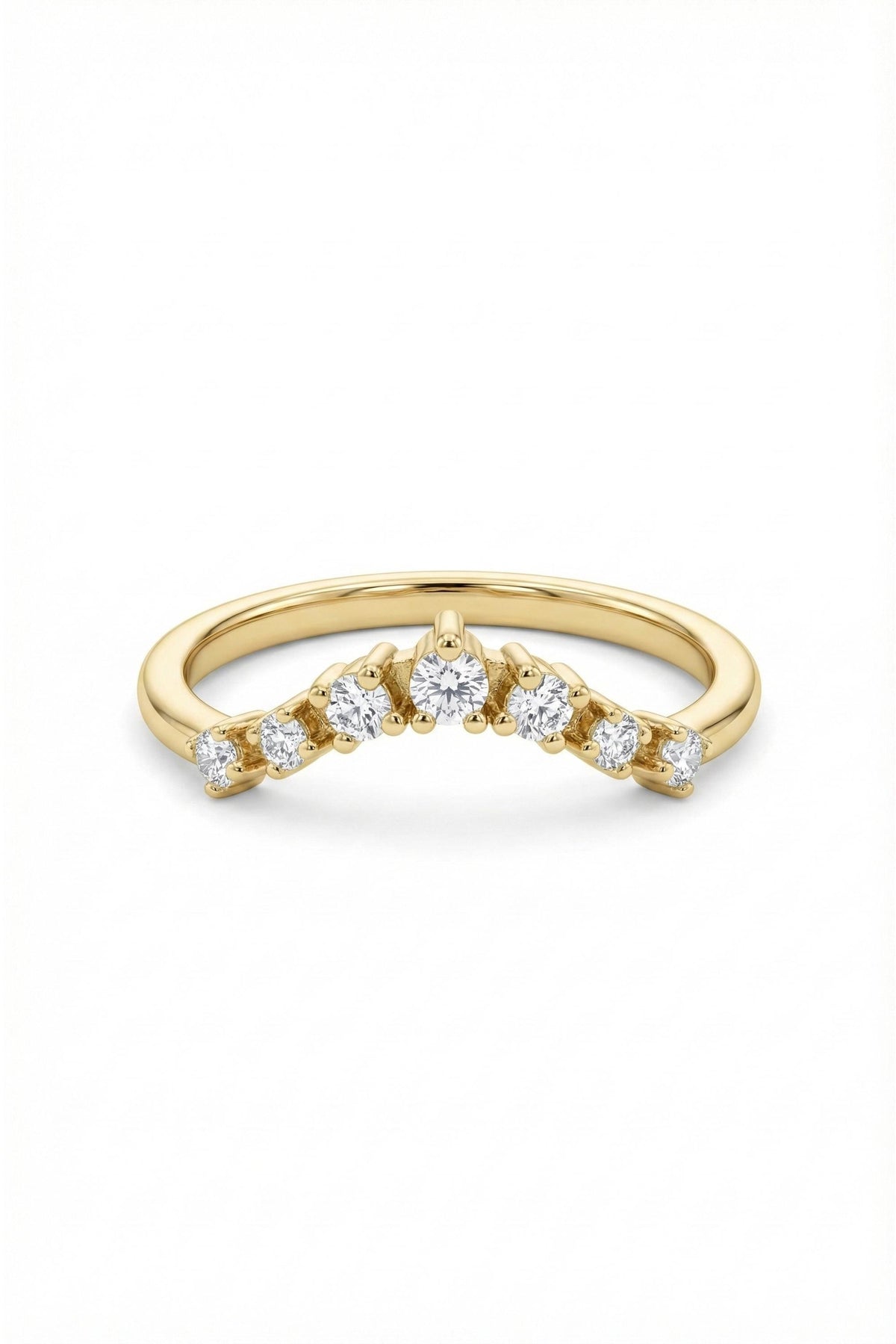 14K Gold Graduated Curve Diamond Band