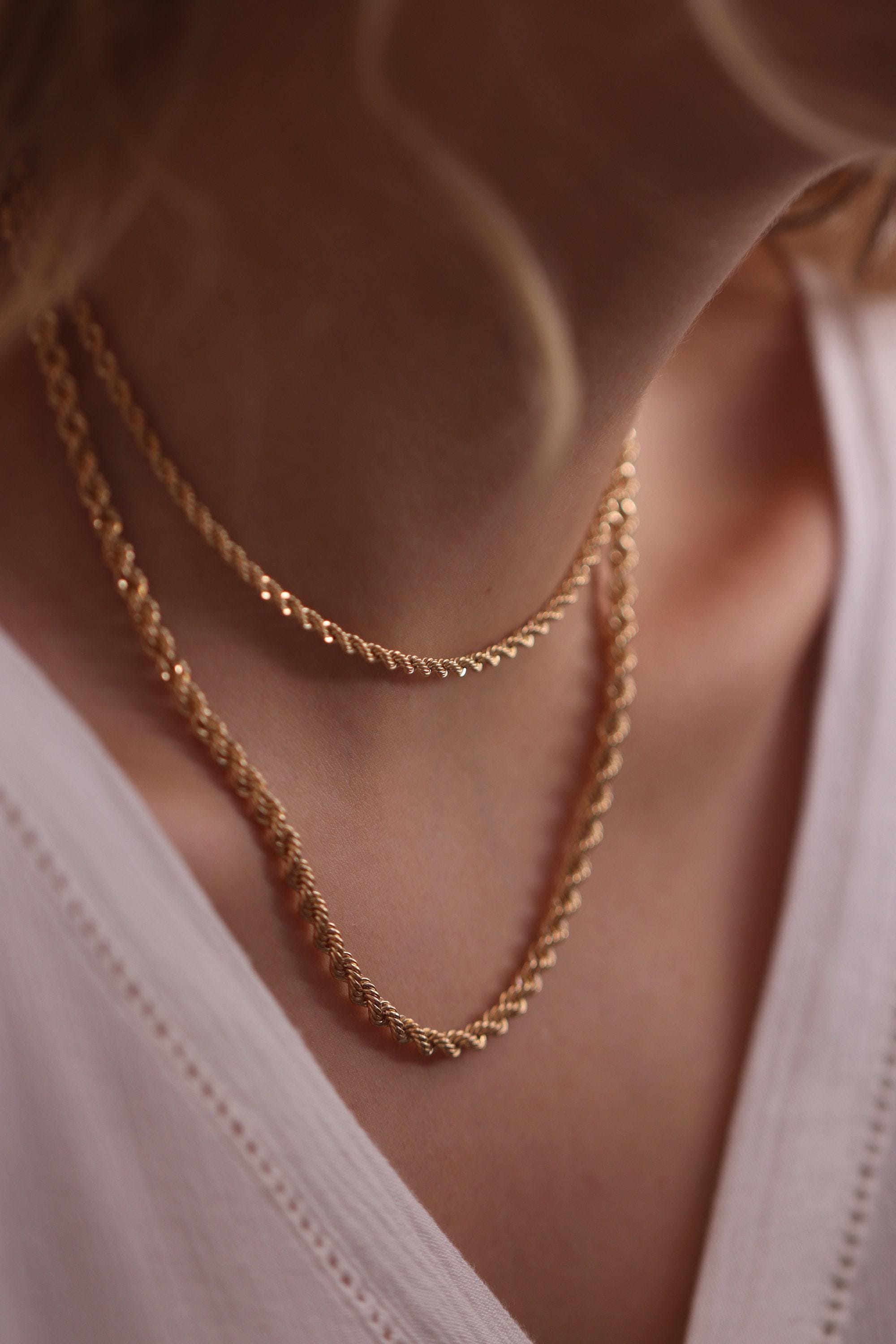14k Gold Rope Necklace