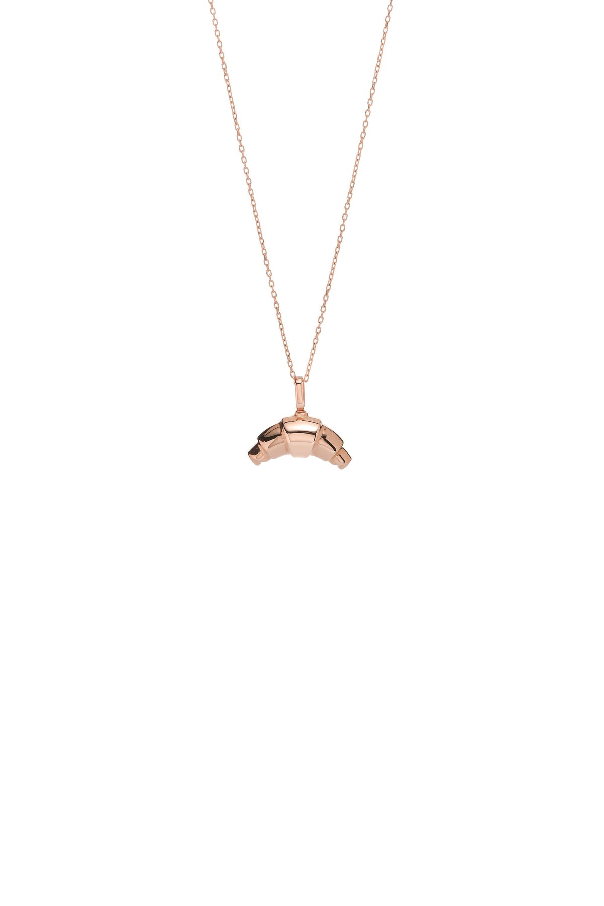 14K Gold Croissant Pendant Necklace
