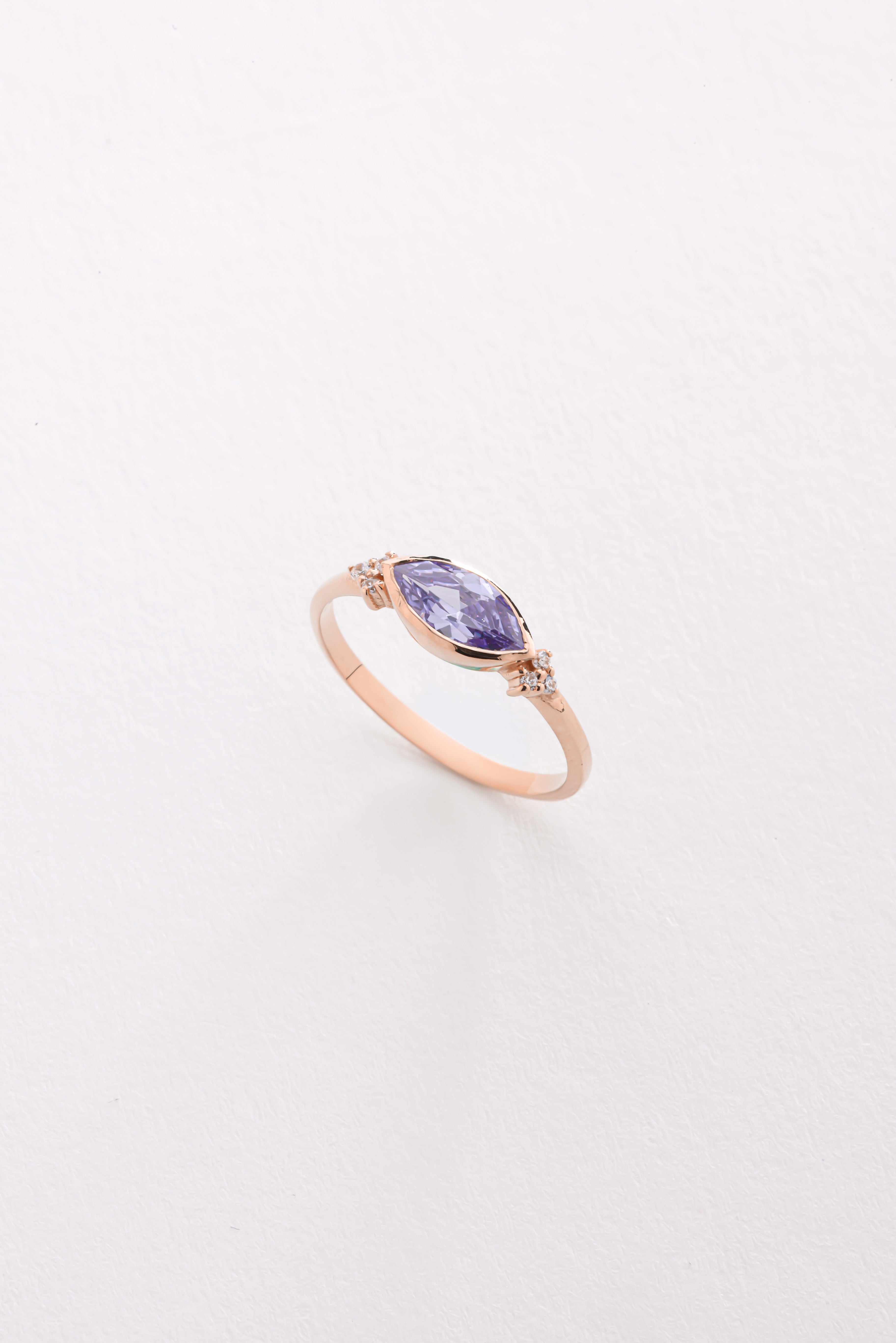 14k Marquise Amethyst Ring