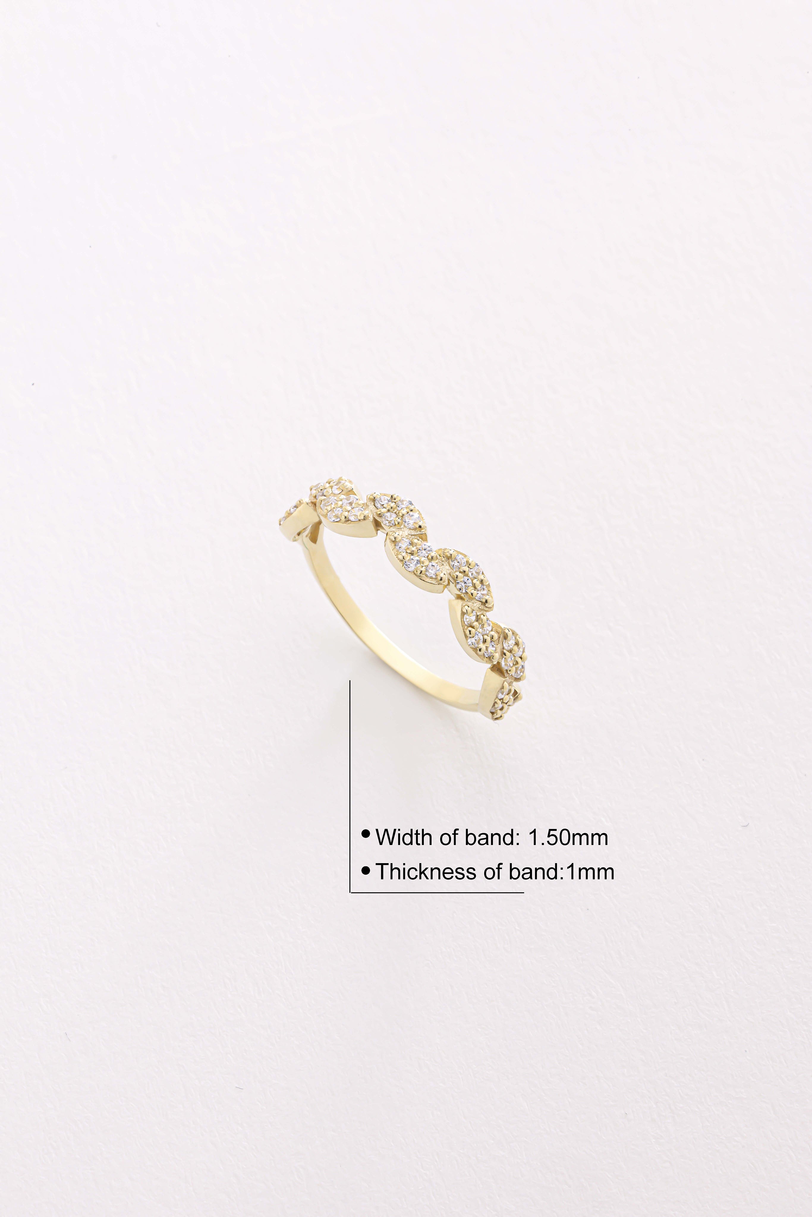 14k Gold Stellar Link Minimalist Ring