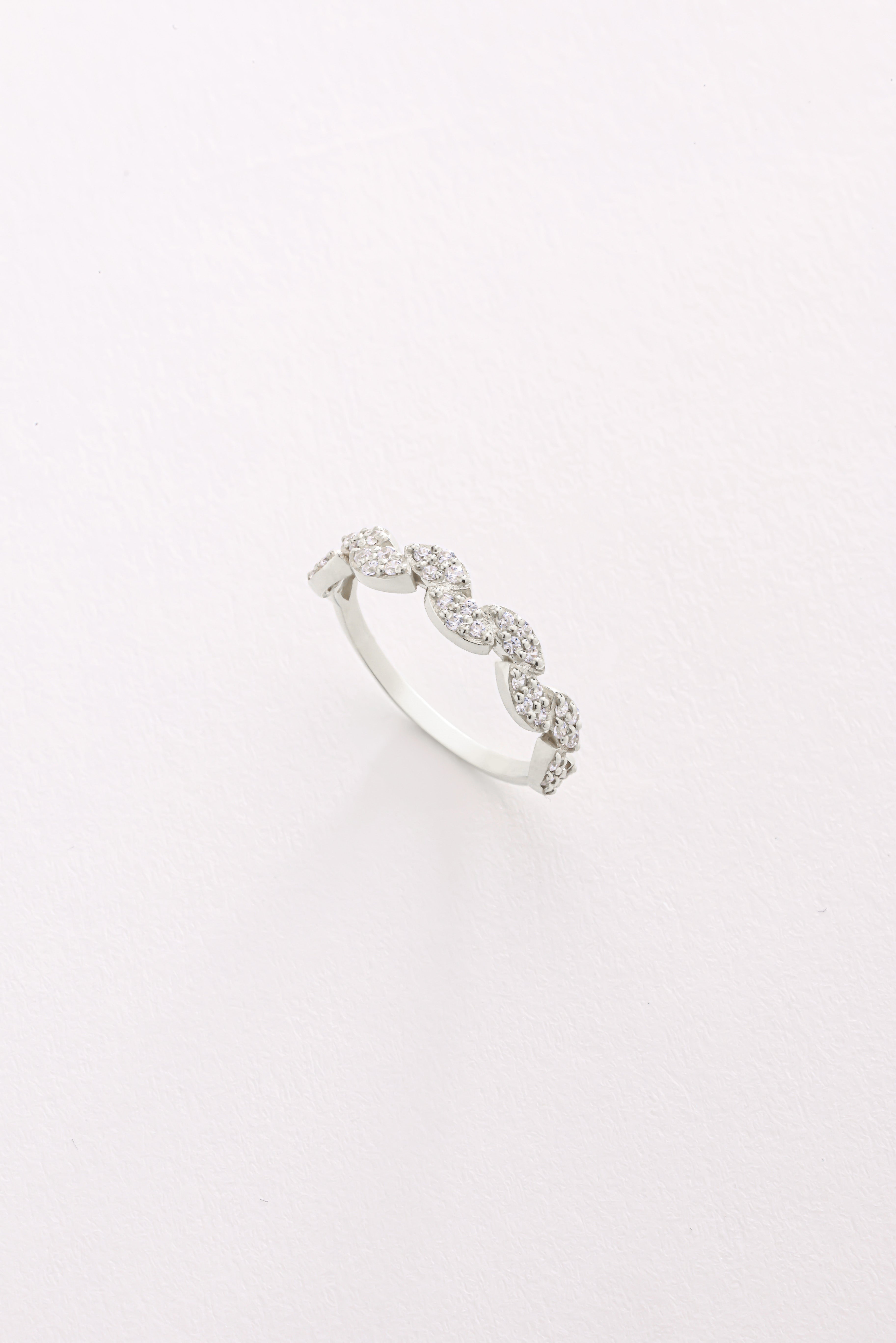 14k Gold Marquise-Shape Diamond Band
