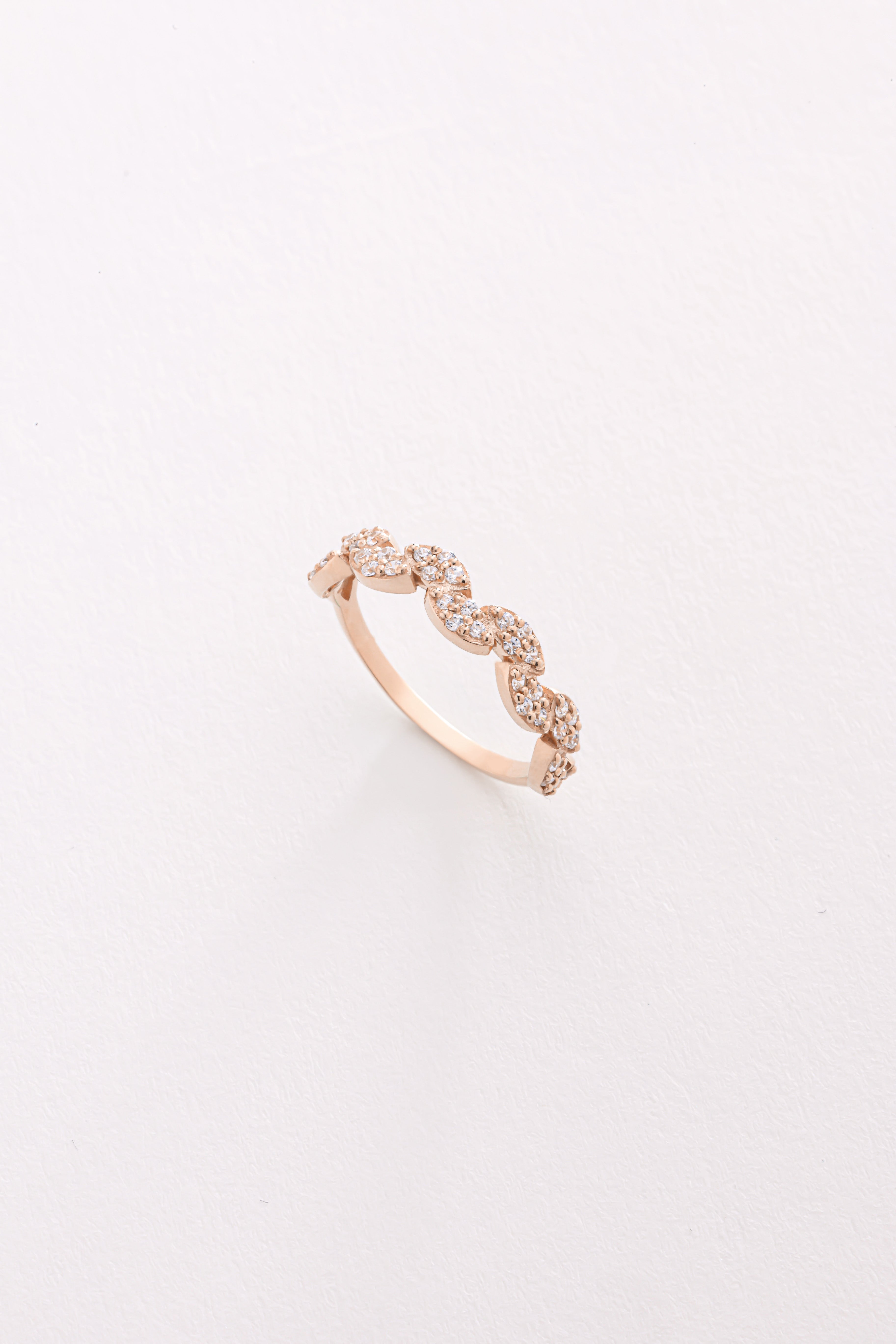 14k Gold Marquise-Shape Diamond Band