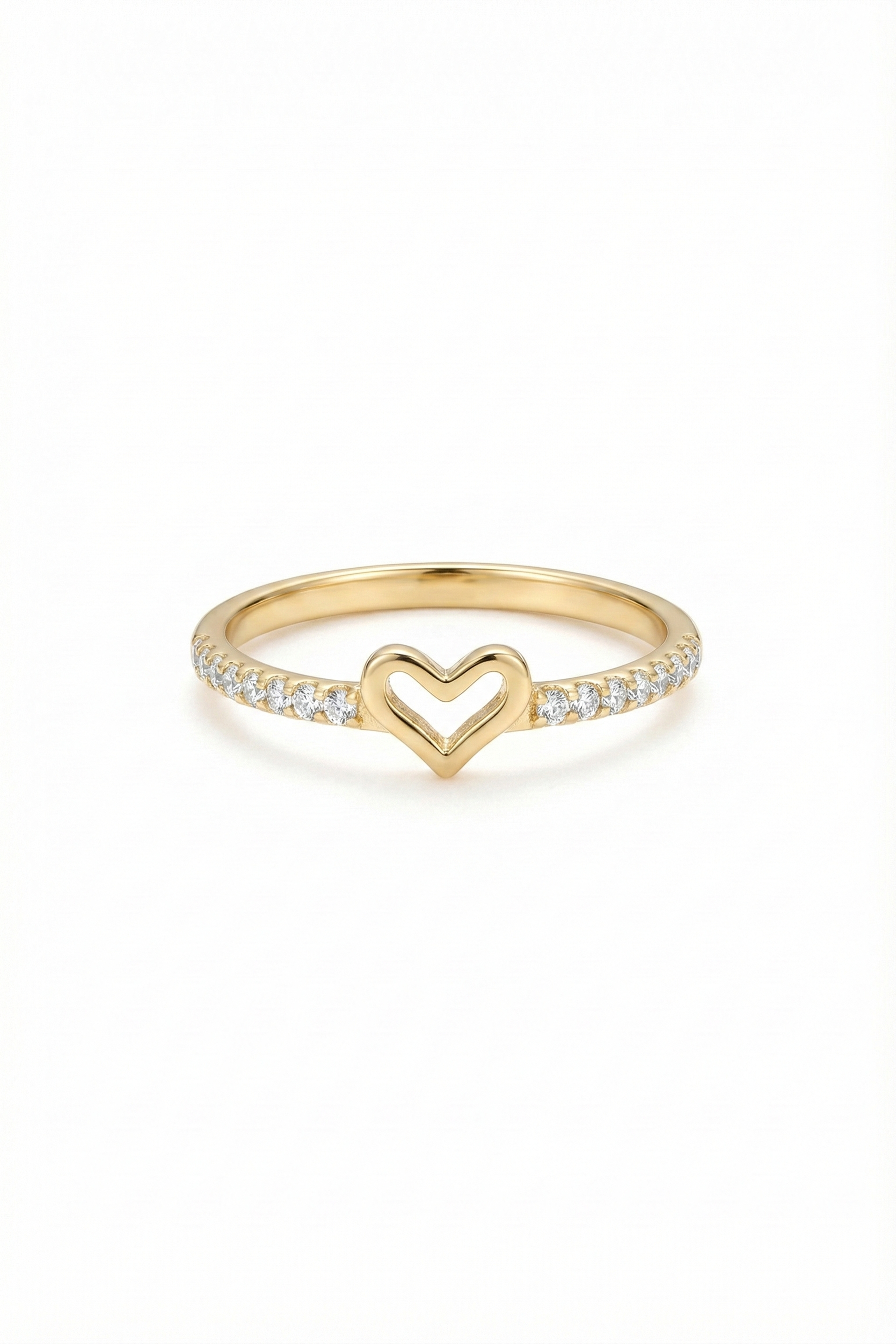 14k Gold Halo Heart Ring