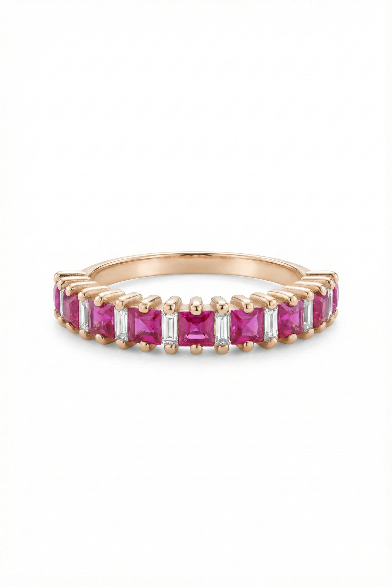14k Gold Ruby Baguette Ring