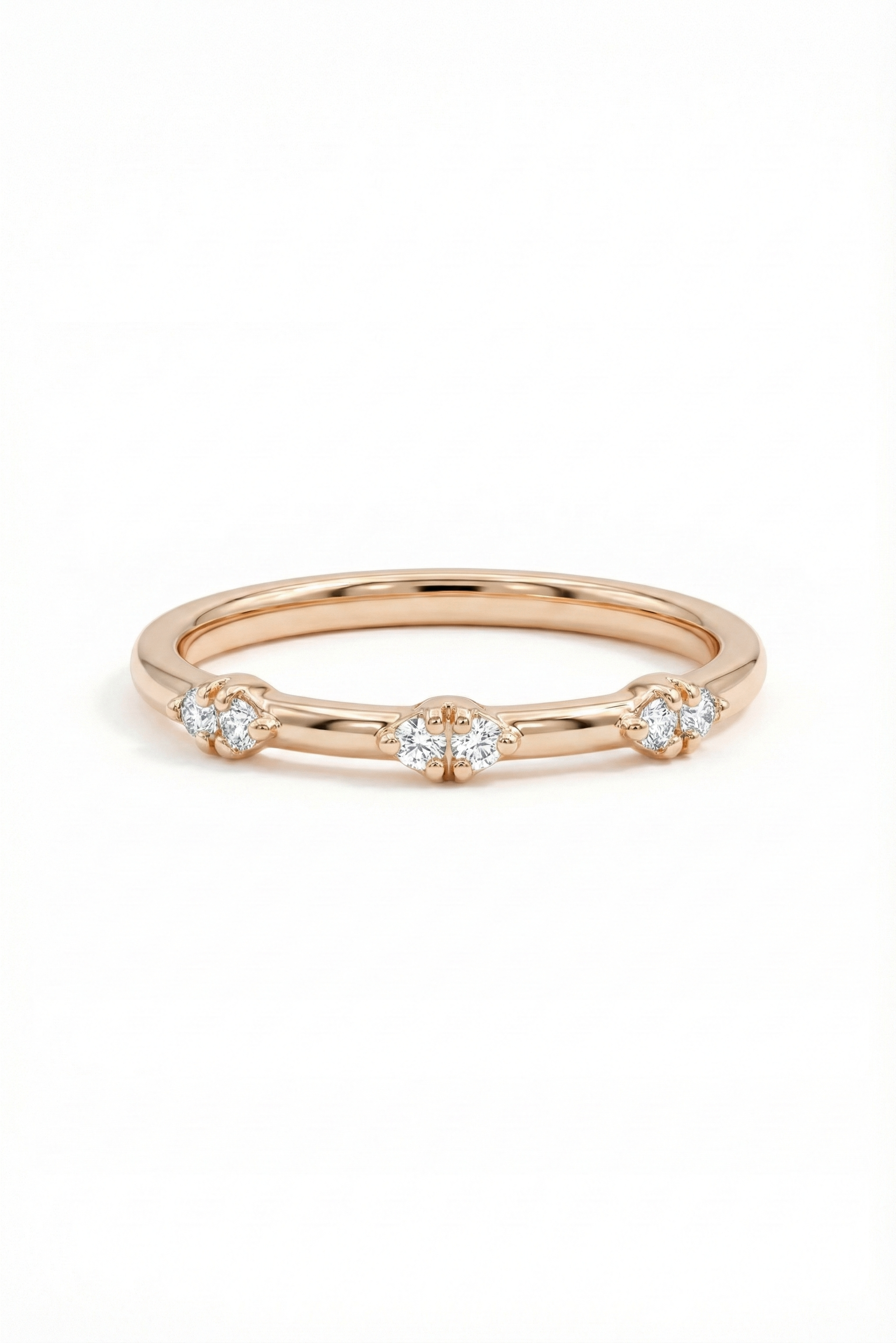 14k Gold Triple Diamond Ring