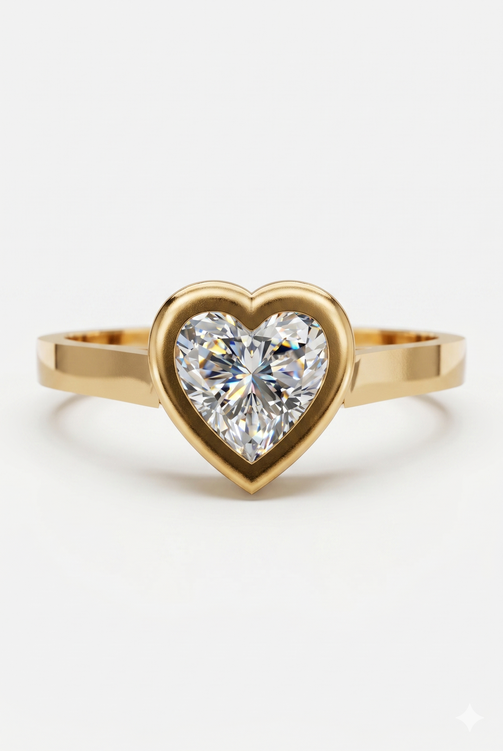 14K Heart Cut Lab Diamond Ring