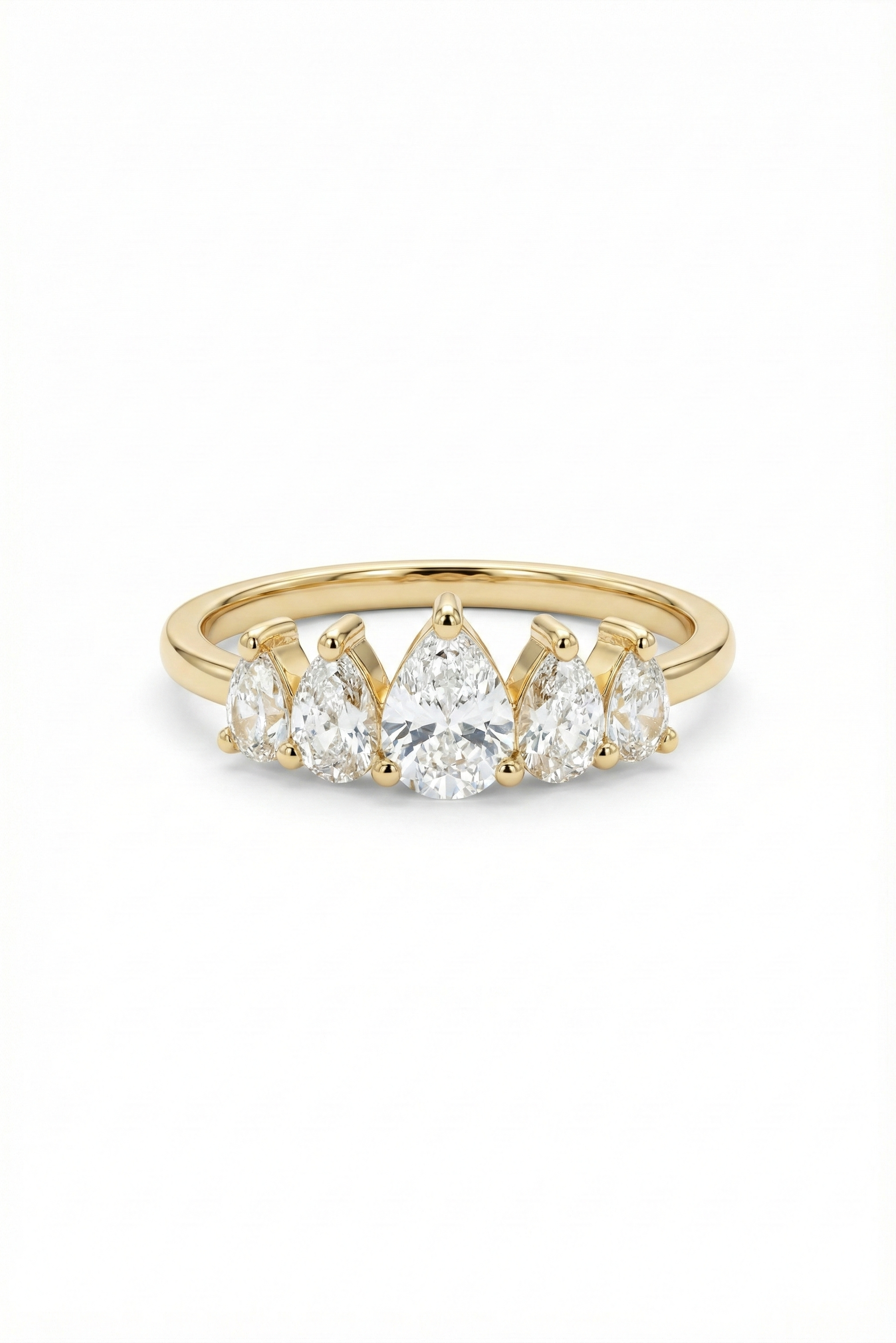 14k Gold Gleaming Drops Ring