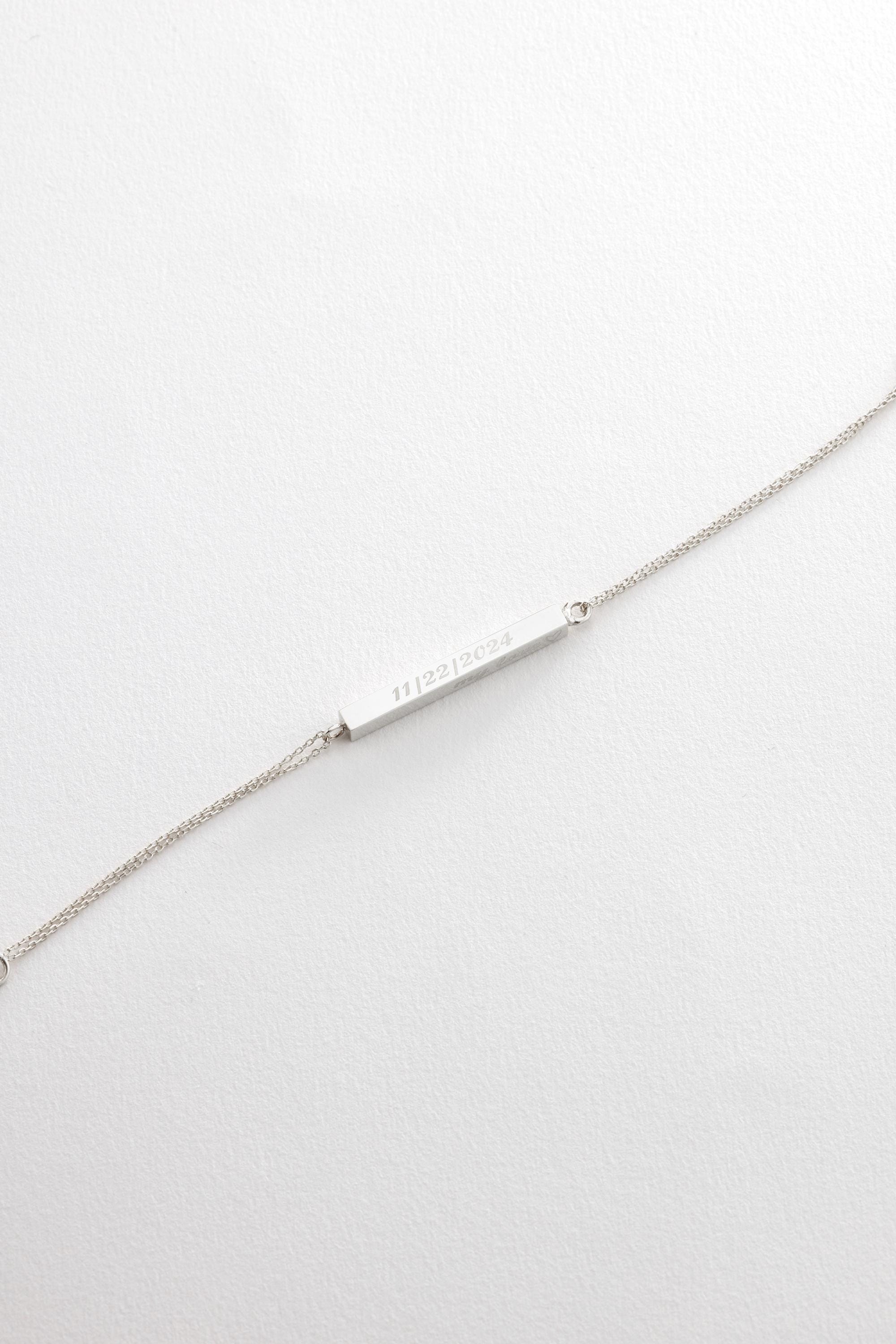 14K  Real Gold 3D Urn Bar Bracelet