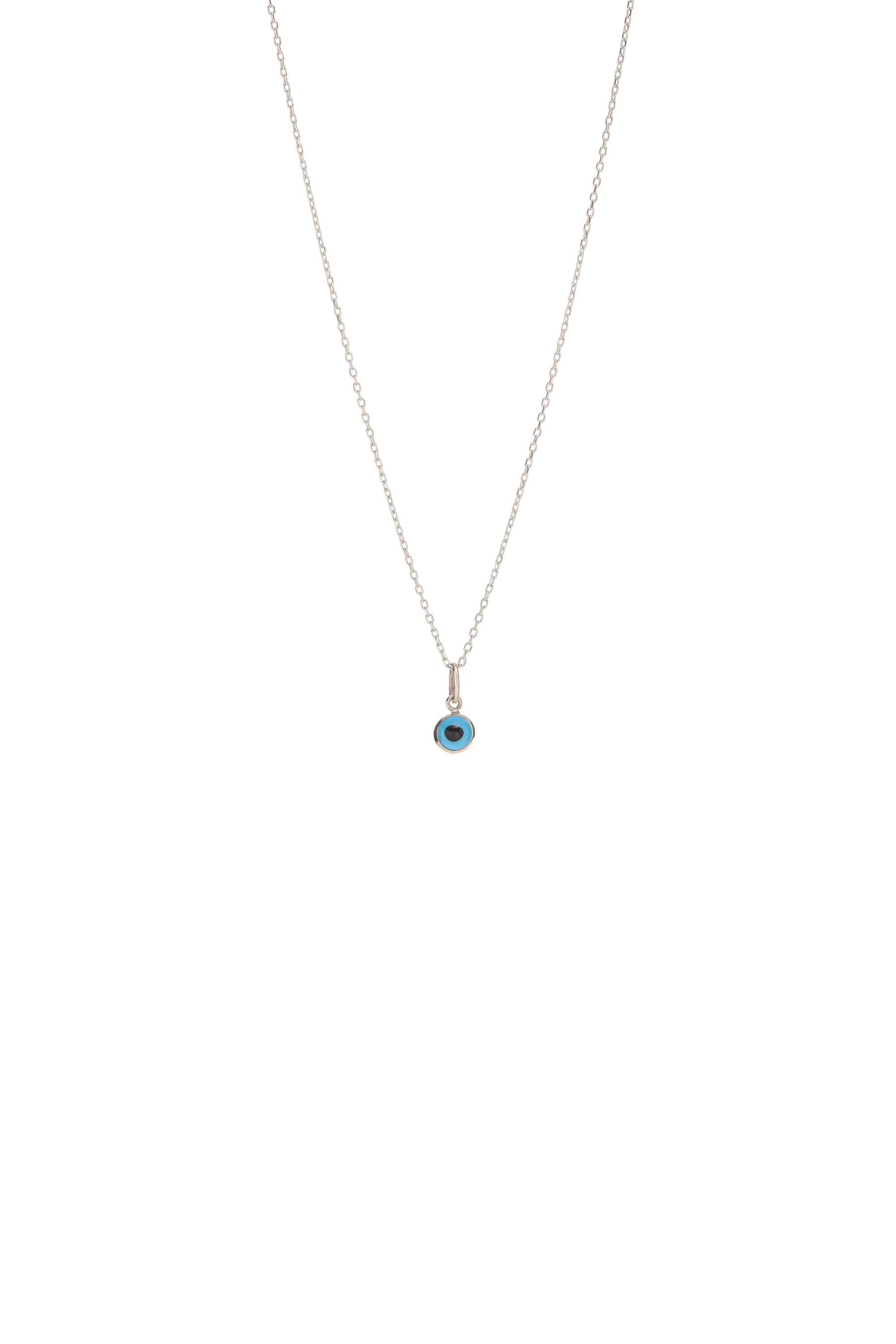 14K Solid Gold Evil Eye Necklace