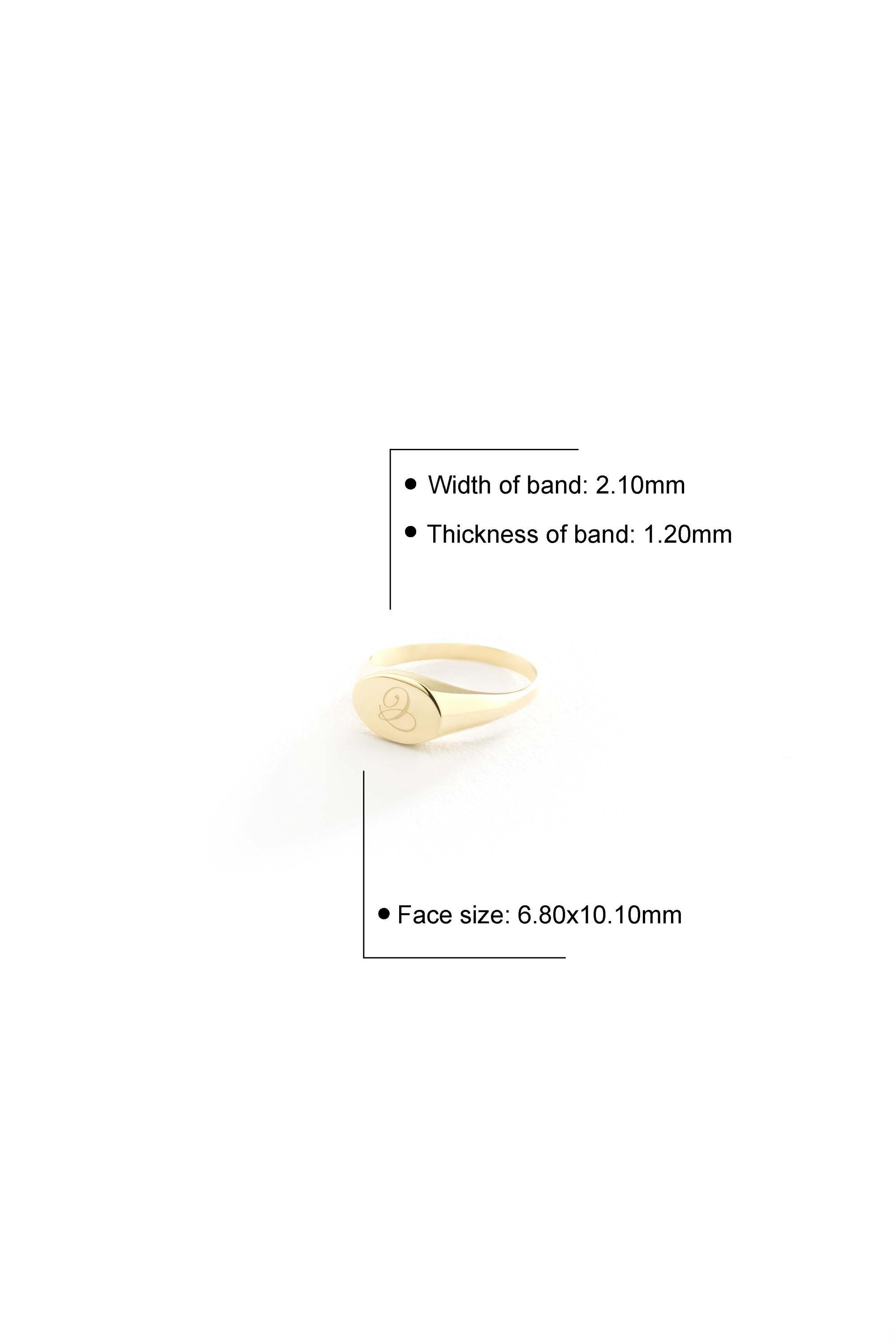 14K Small Gold Monogram Signet Ring
