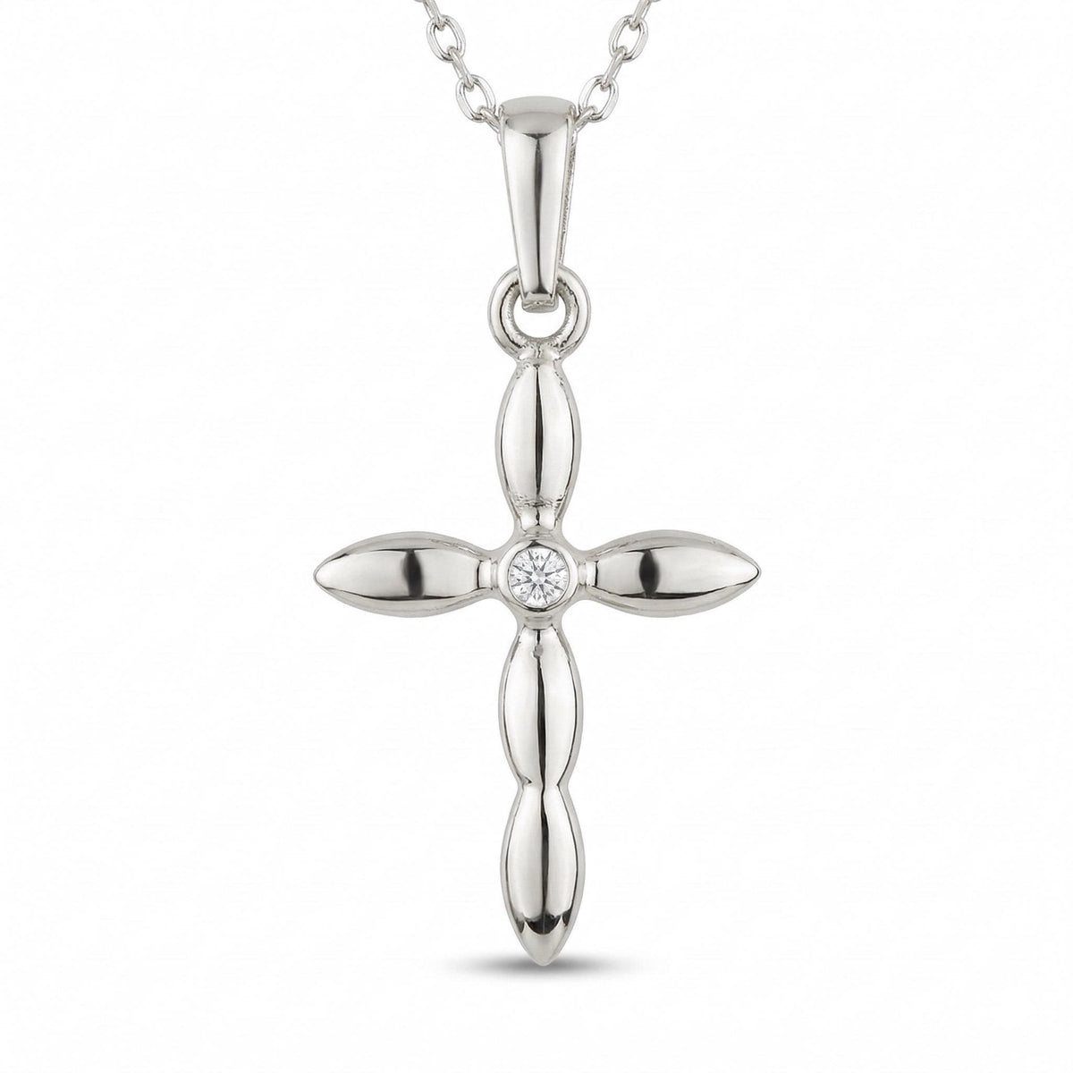 14K Gold Organic Texture Cross Necklace