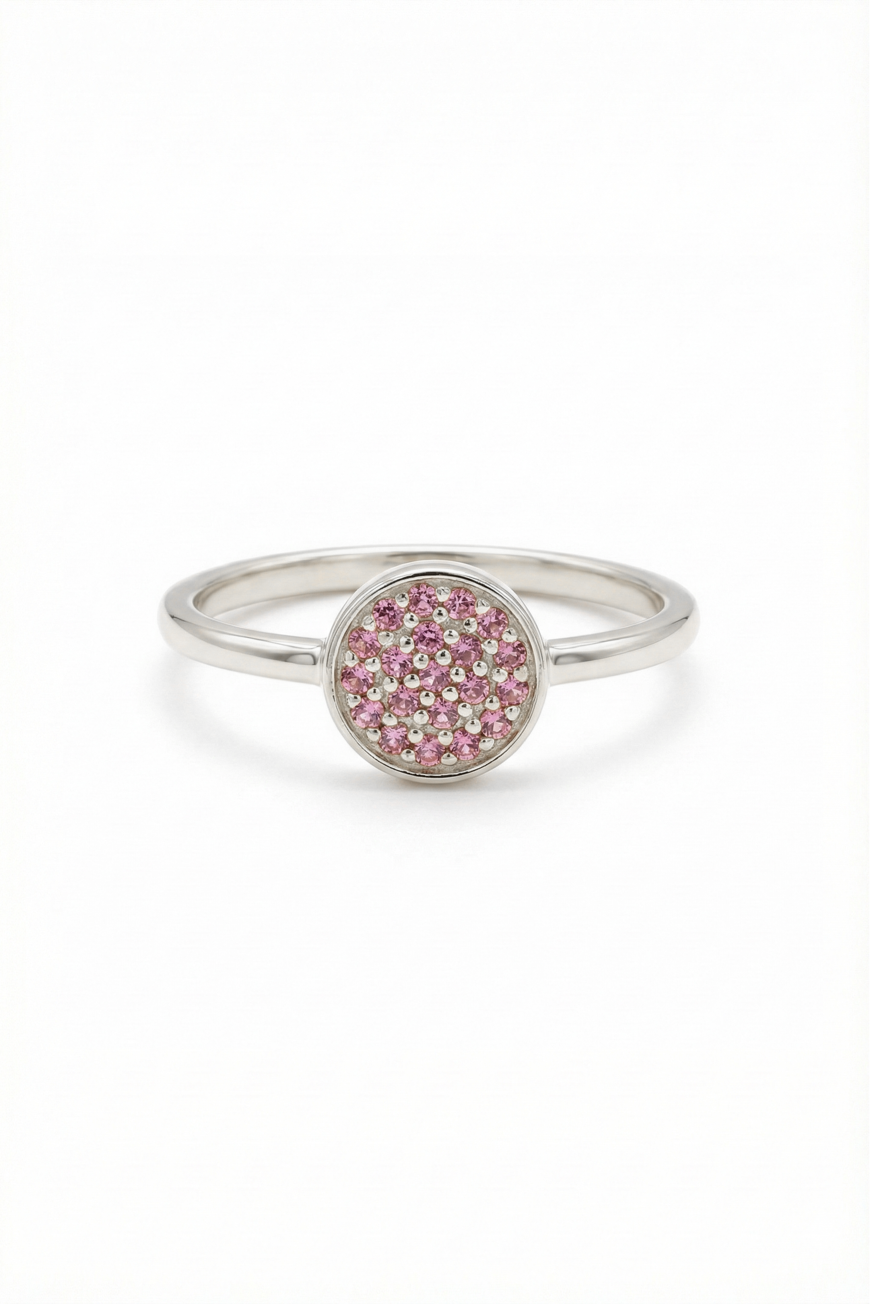 14k Gold Purple Stone Disc Ring