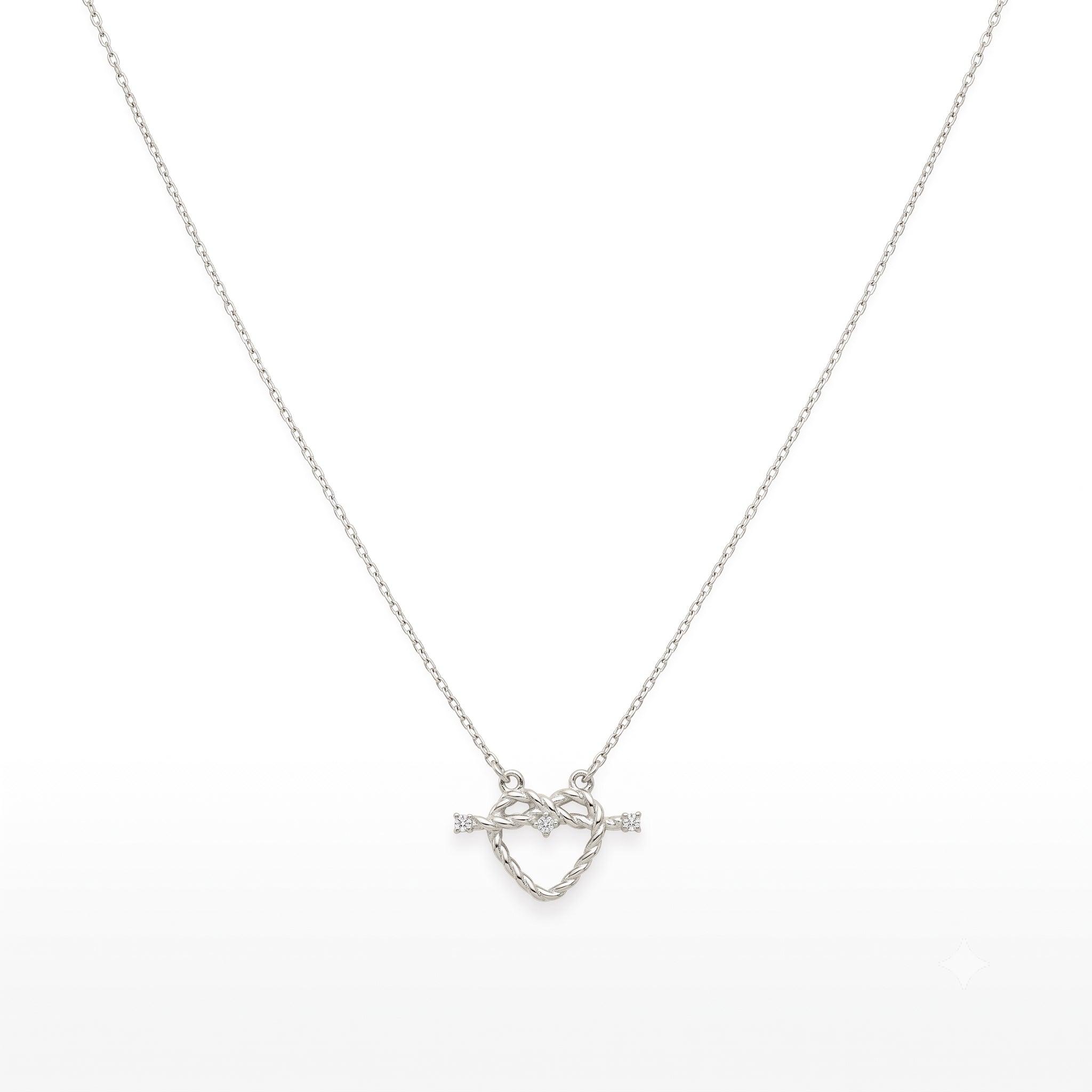 14K Gold Twisted Heart Necklace