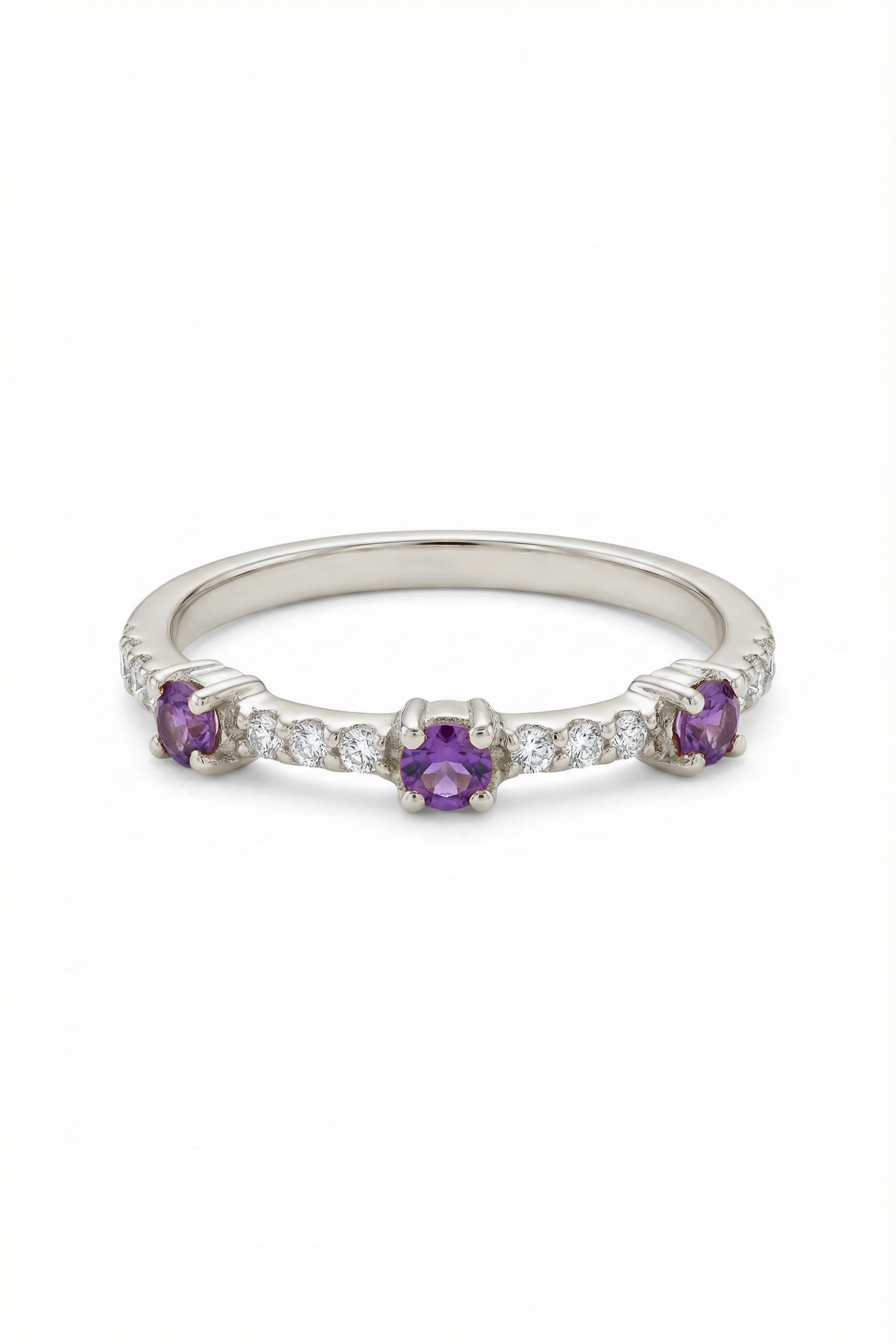 14k Gold Dainty Violet Amethyst Ring