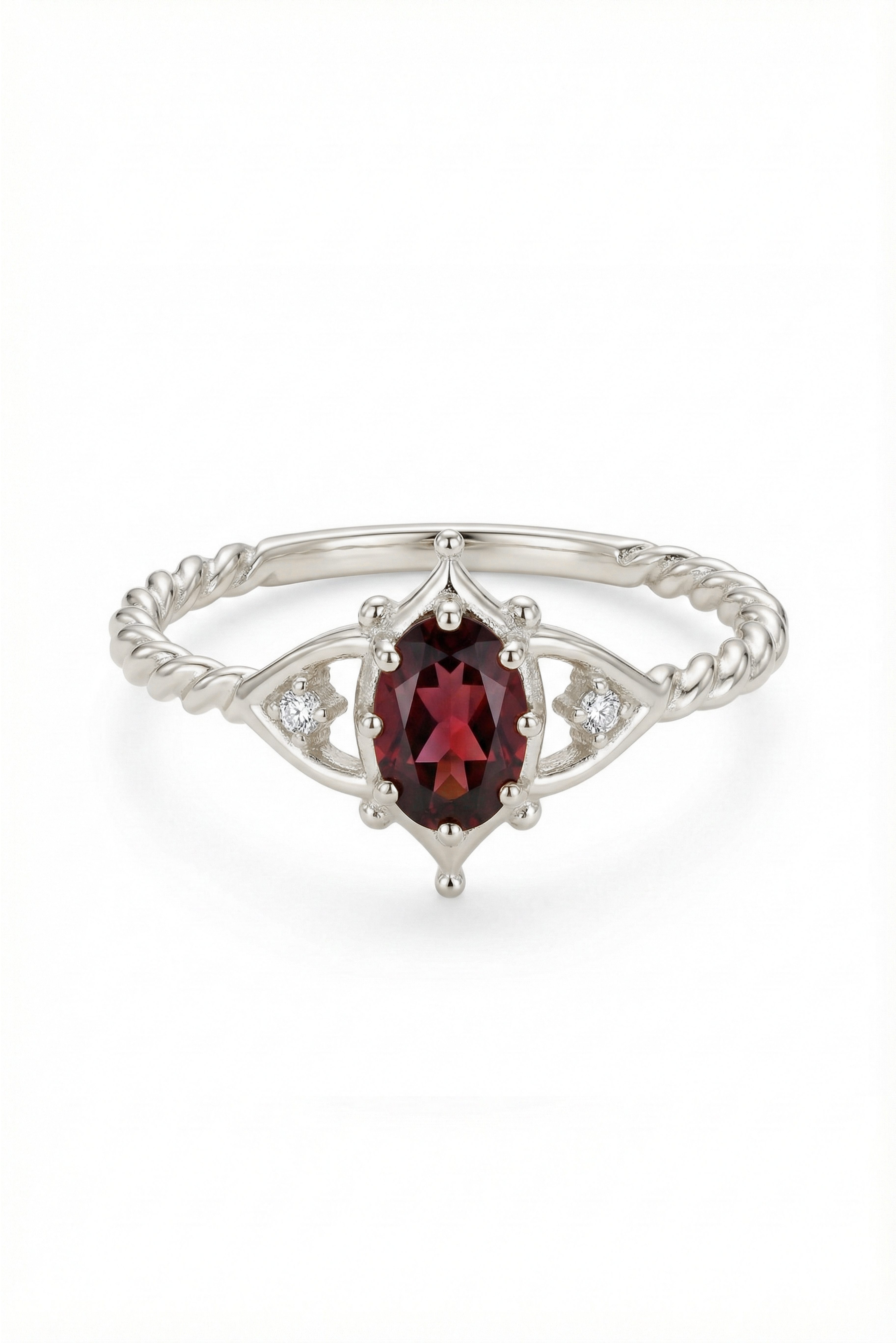 14k Gold Oval Rhodolite Ring