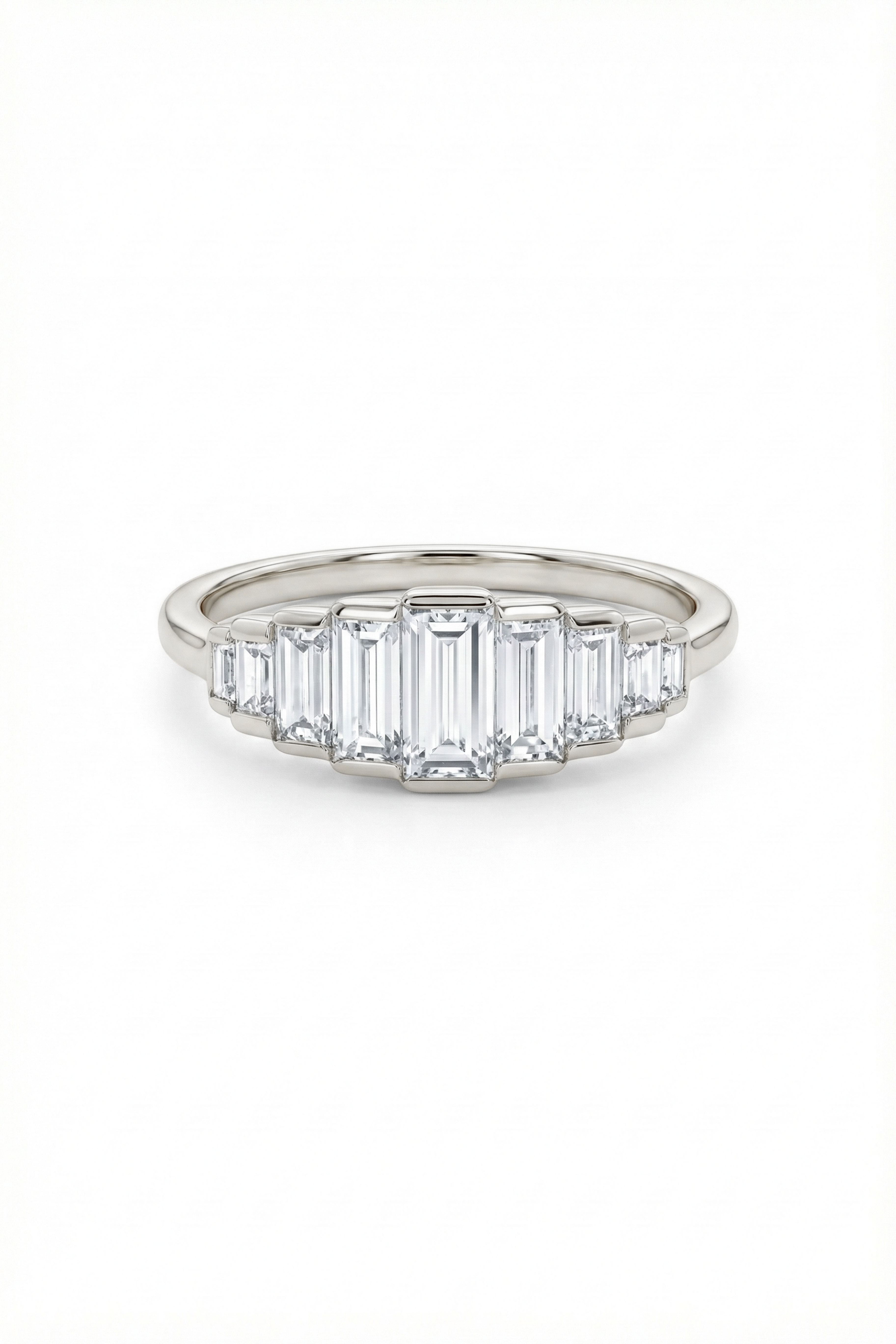 14k Gold Seven Baguette Diamond Band