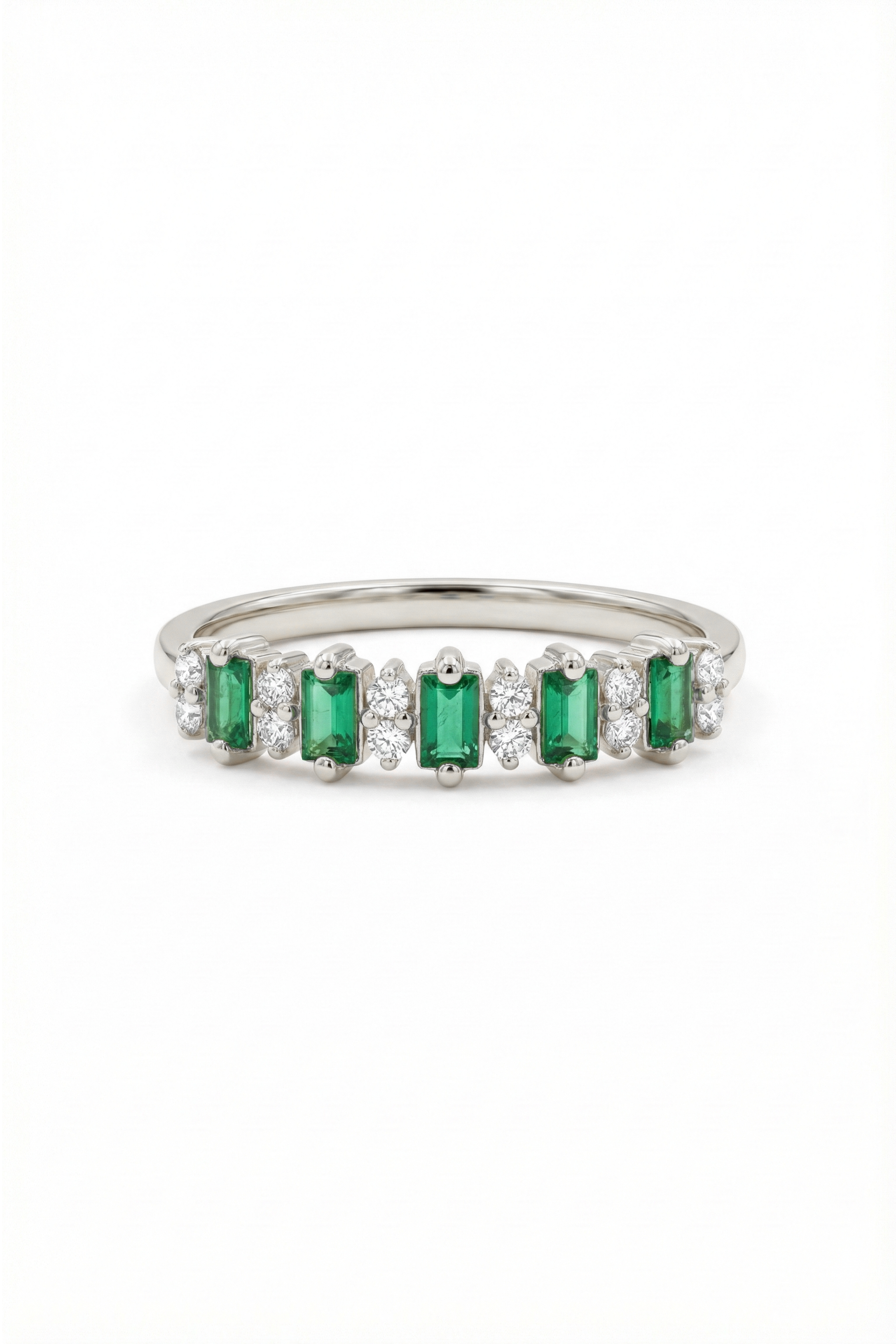 14k Gold Emerald Baguette Ring