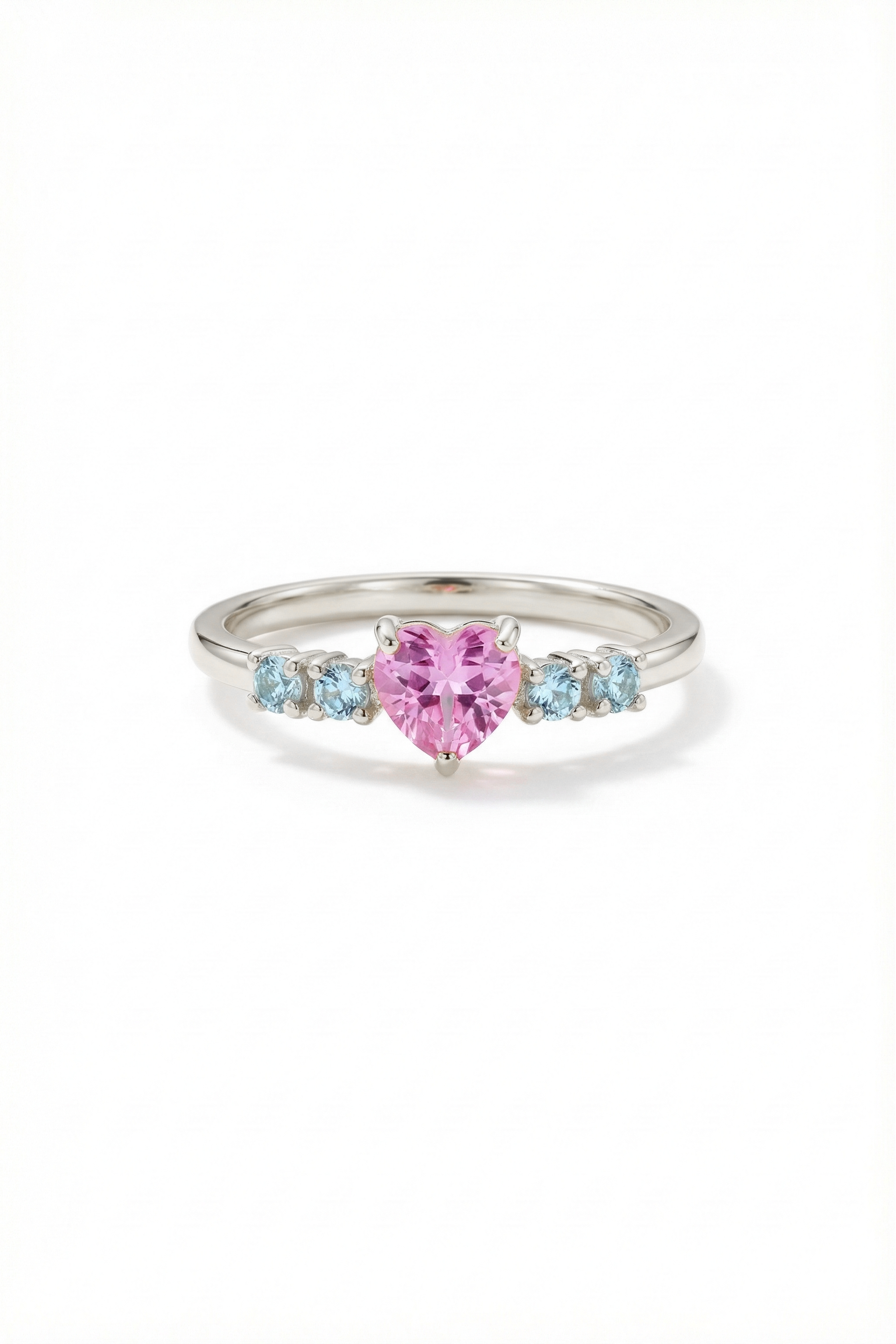 14k Gold Blush Heart Pink Sapphire Ring
