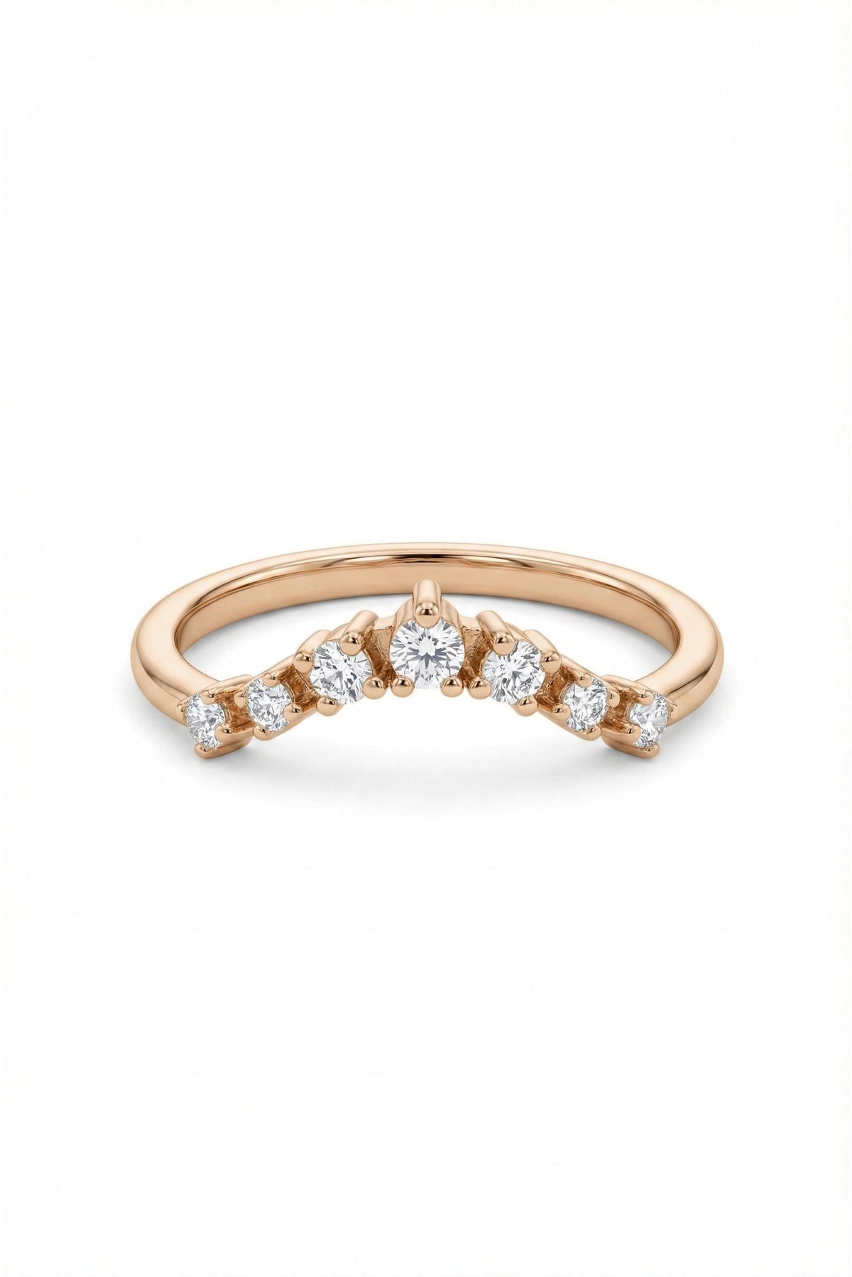 14K Gold Graduated Curve Diamond Band