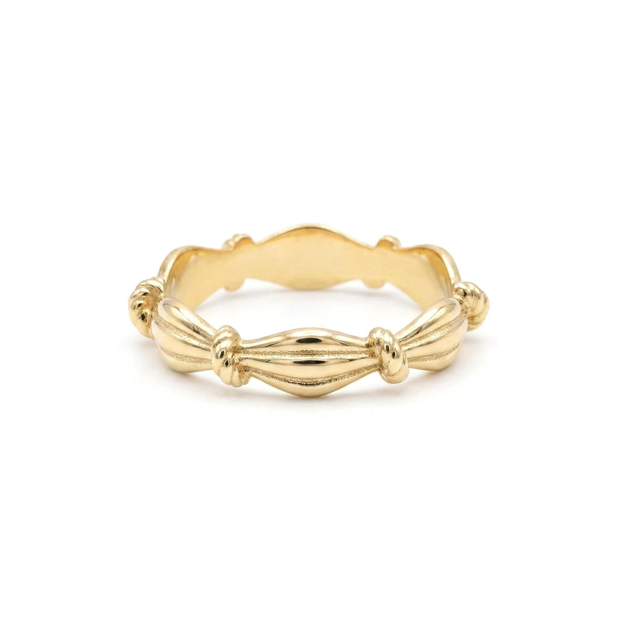 14K Gold Fluted Vintage Stacking Band