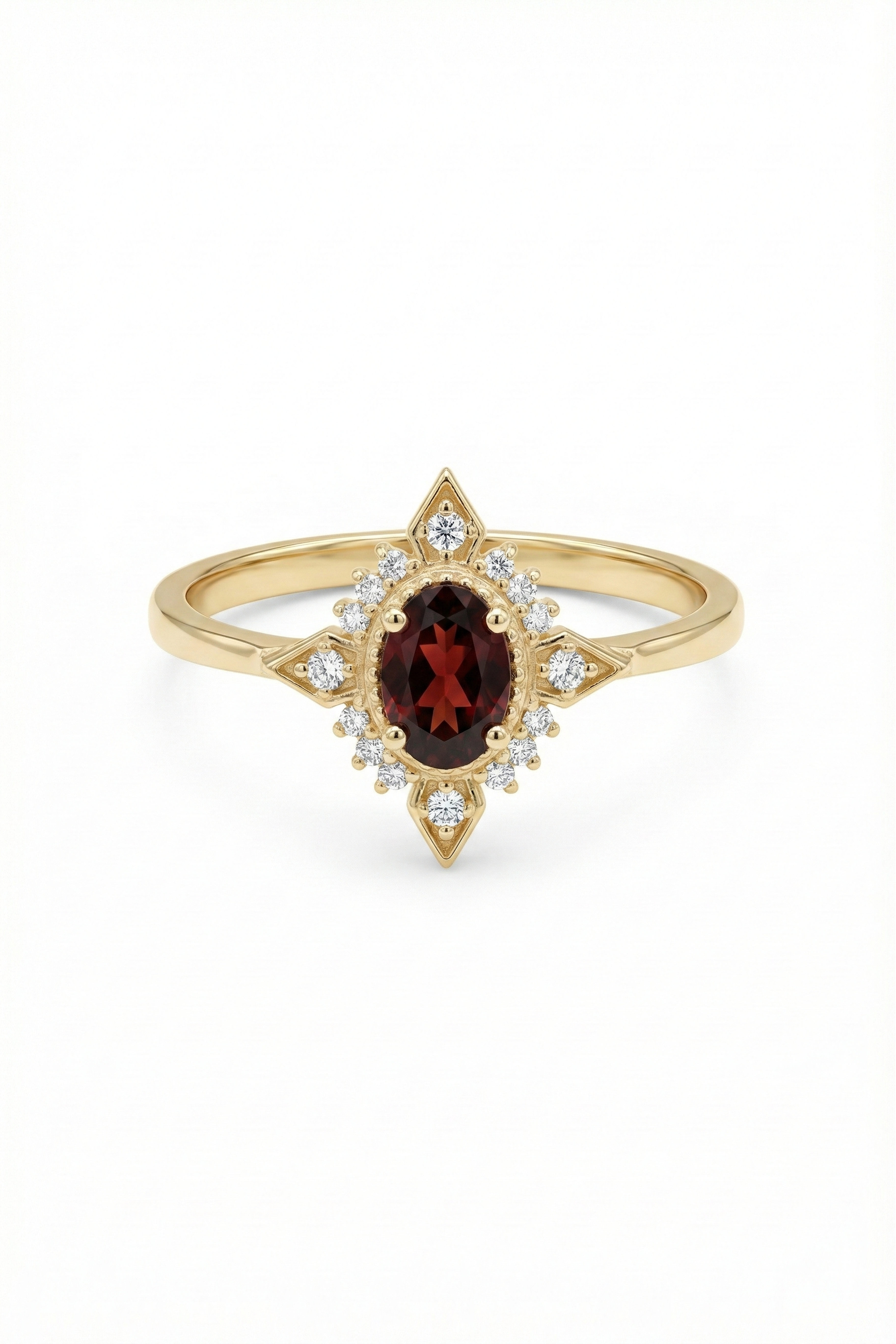 14k Gold Ancient Garnet Ring