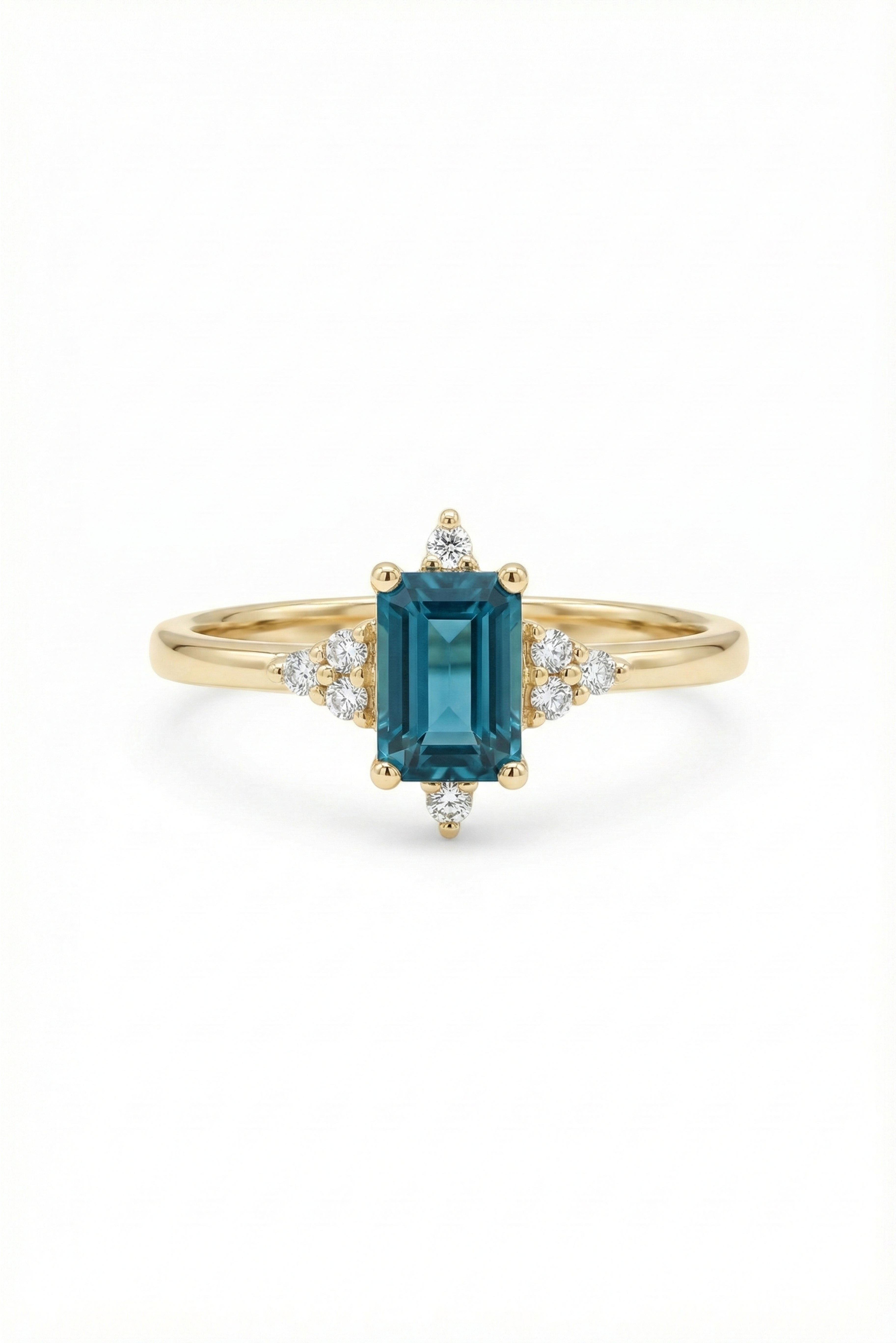 14k Gold Elegant London Topaz Ring