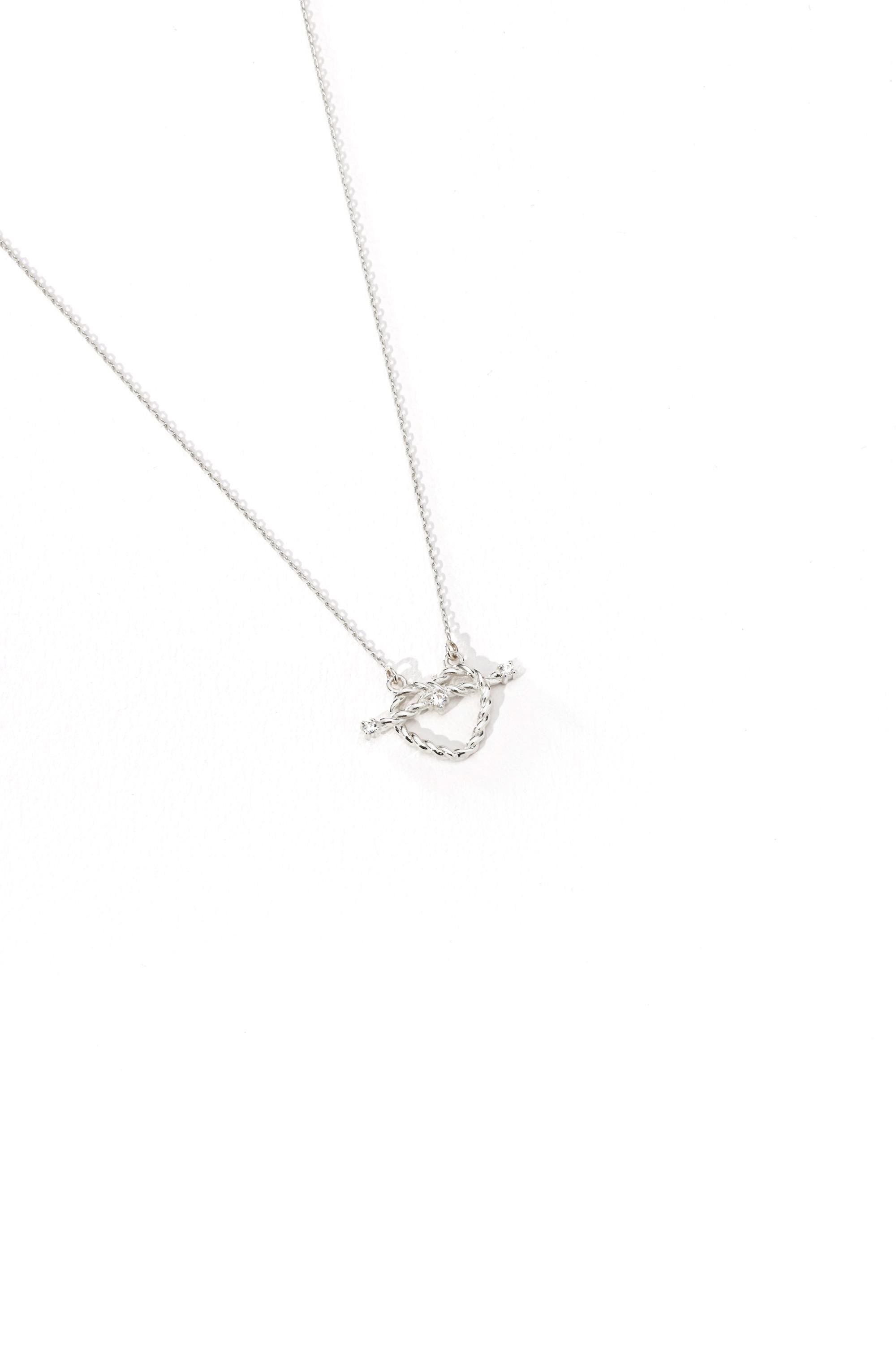 14K Gold Twisted Heart Necklace