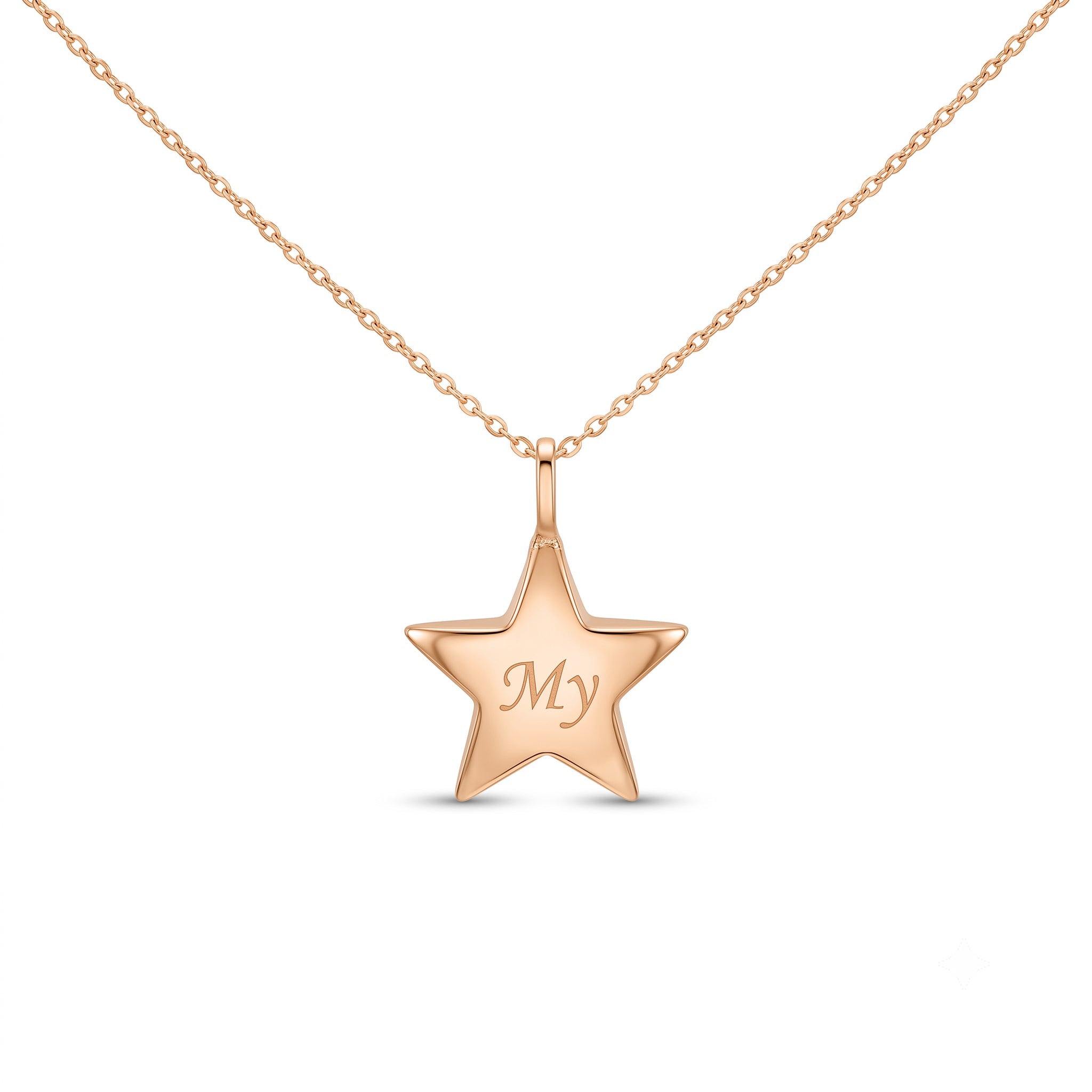 14K Solid Gold Star Urn Necklace