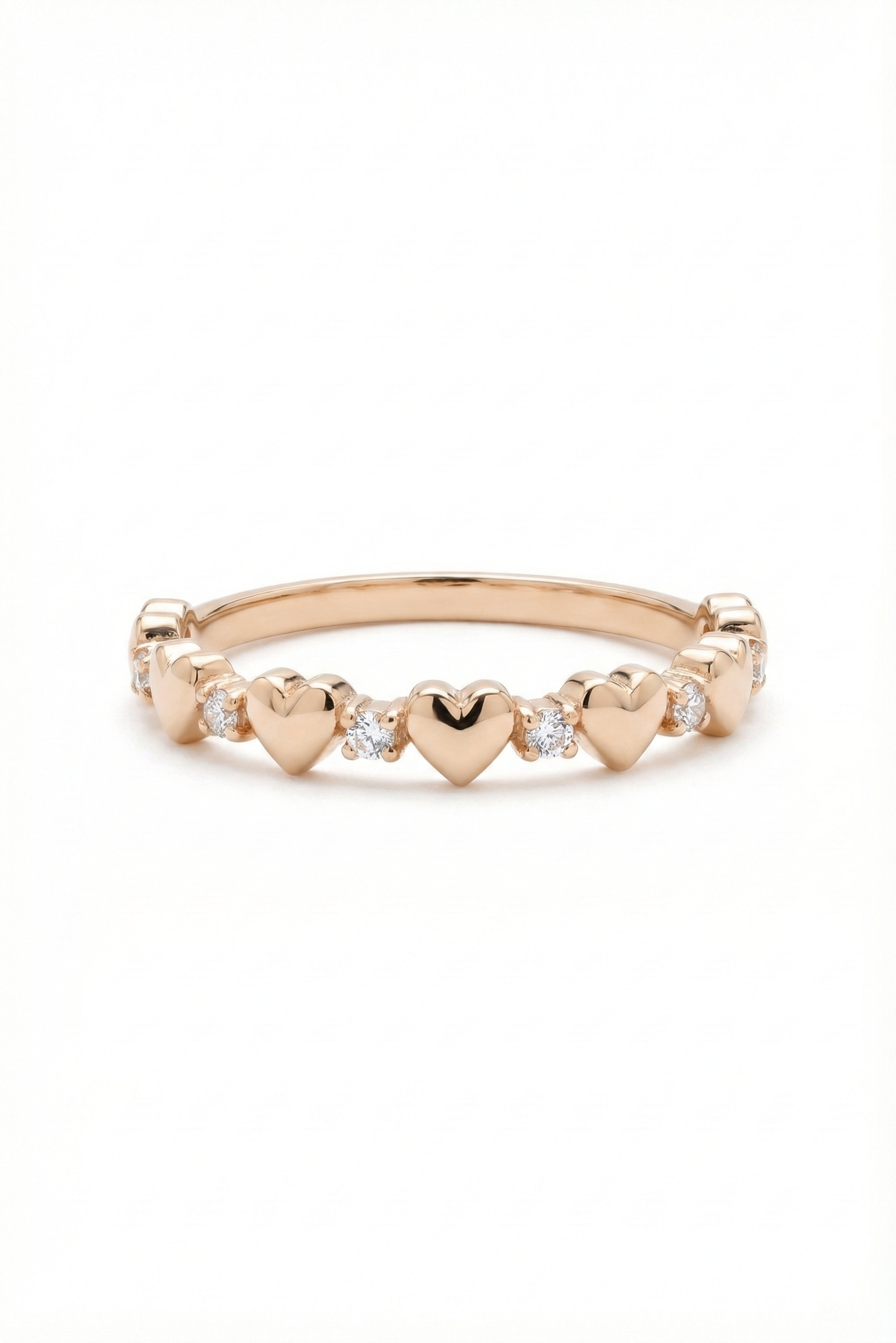 14k Gold Heart Solid Band Ring