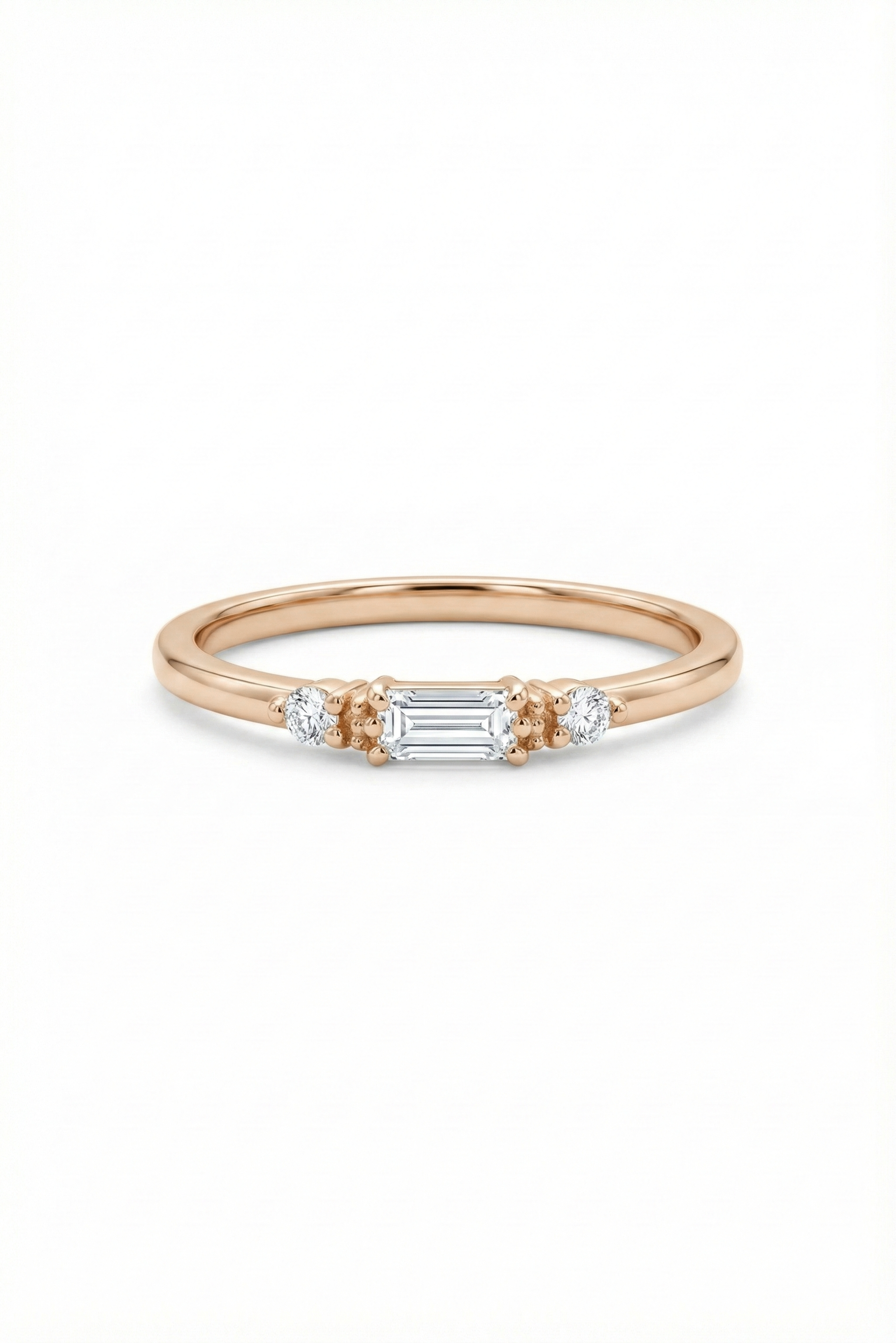 14k Gold Baguette Accent Ring