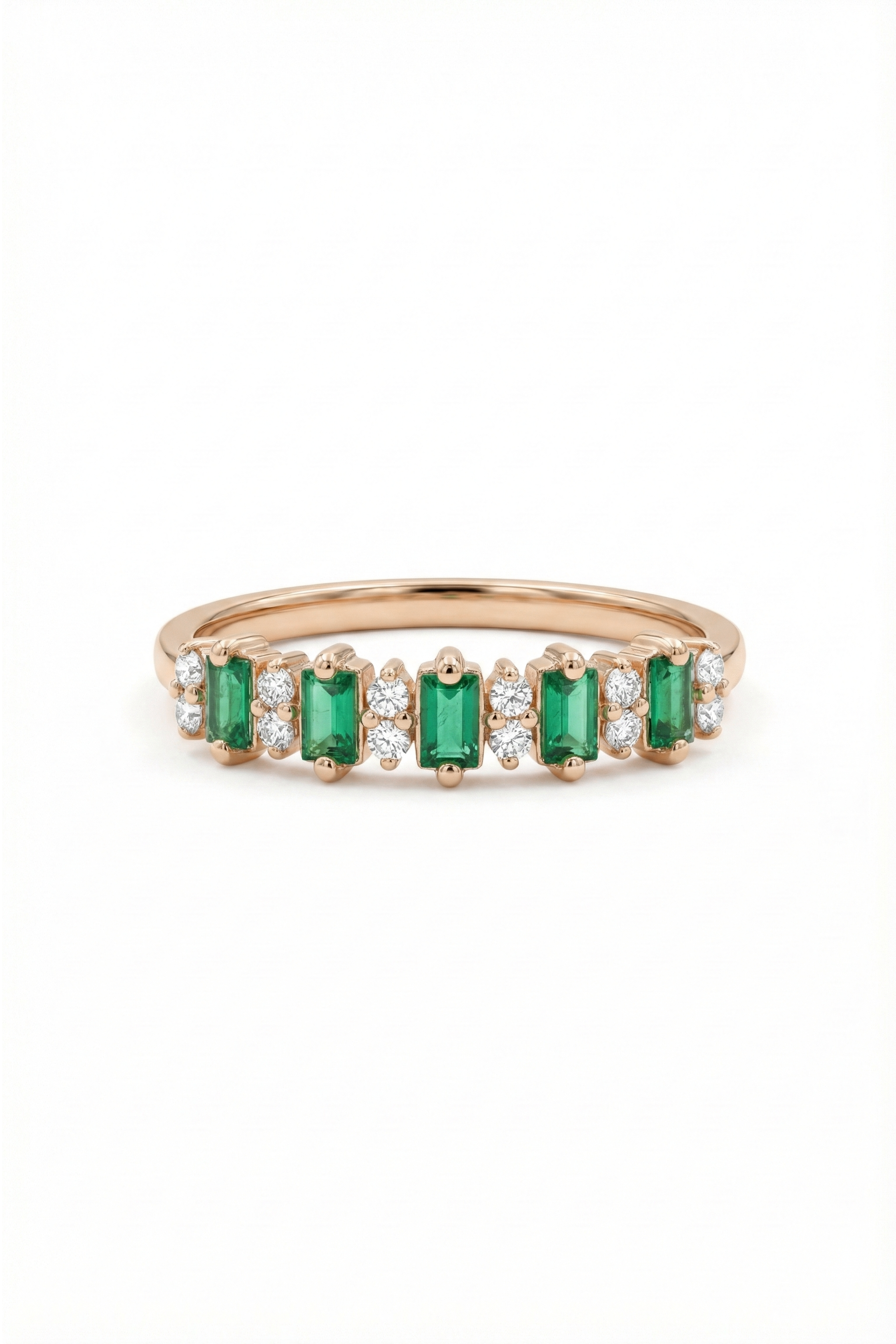 14k Gold Emerald Baguette Ring