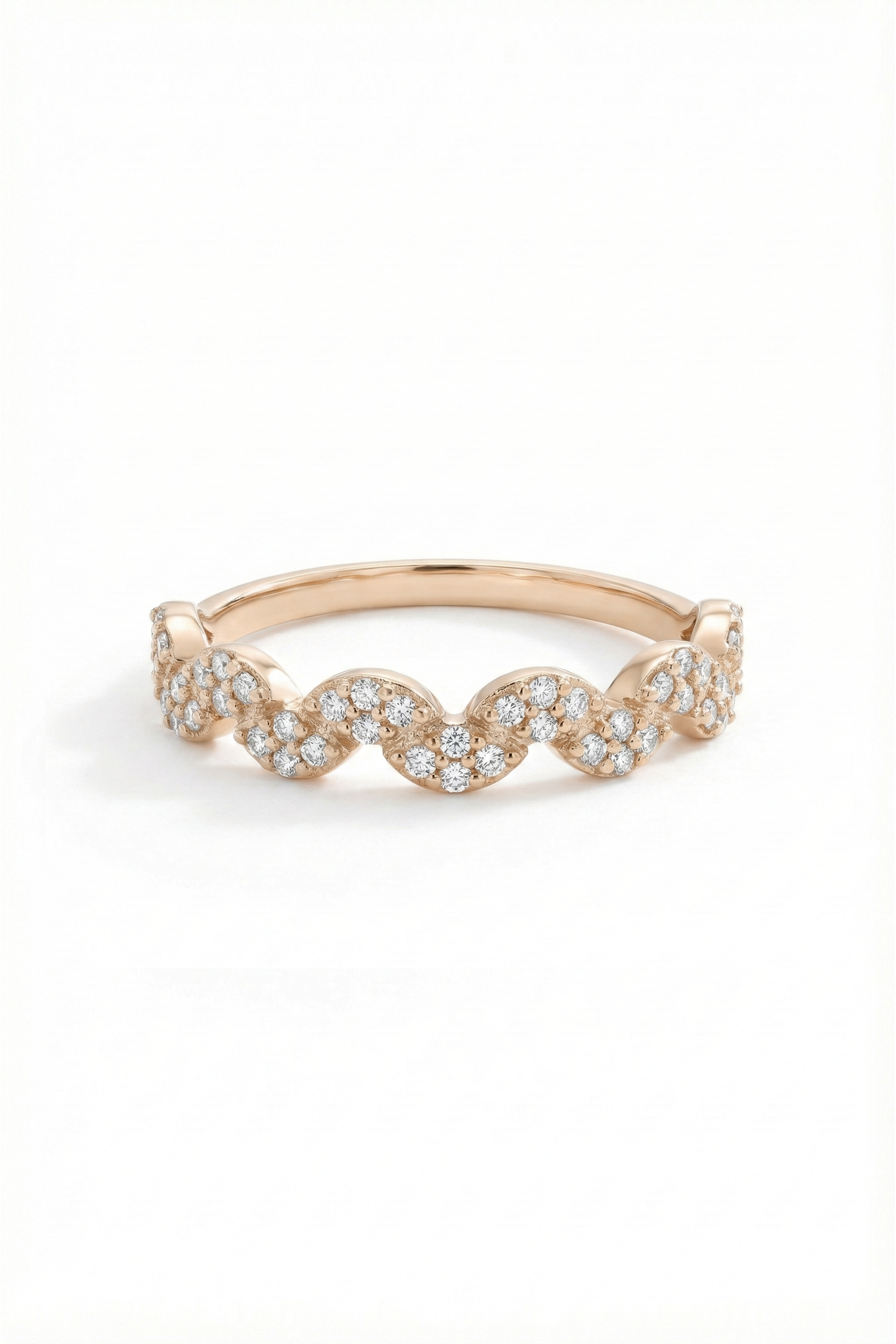 14k Gold Marquise-Shape Diamond Band