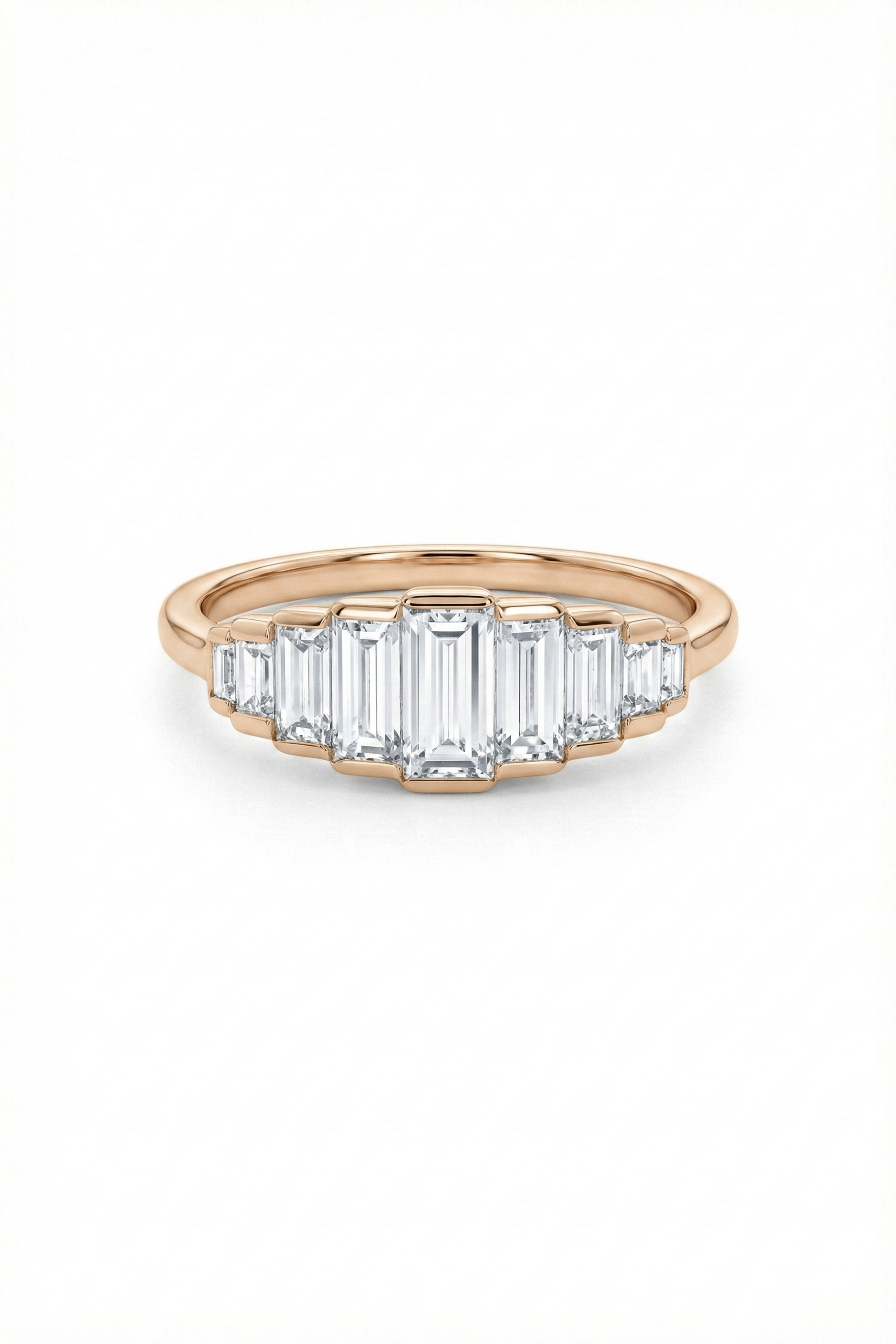 14k Gold Seven Baguette Diamond Band