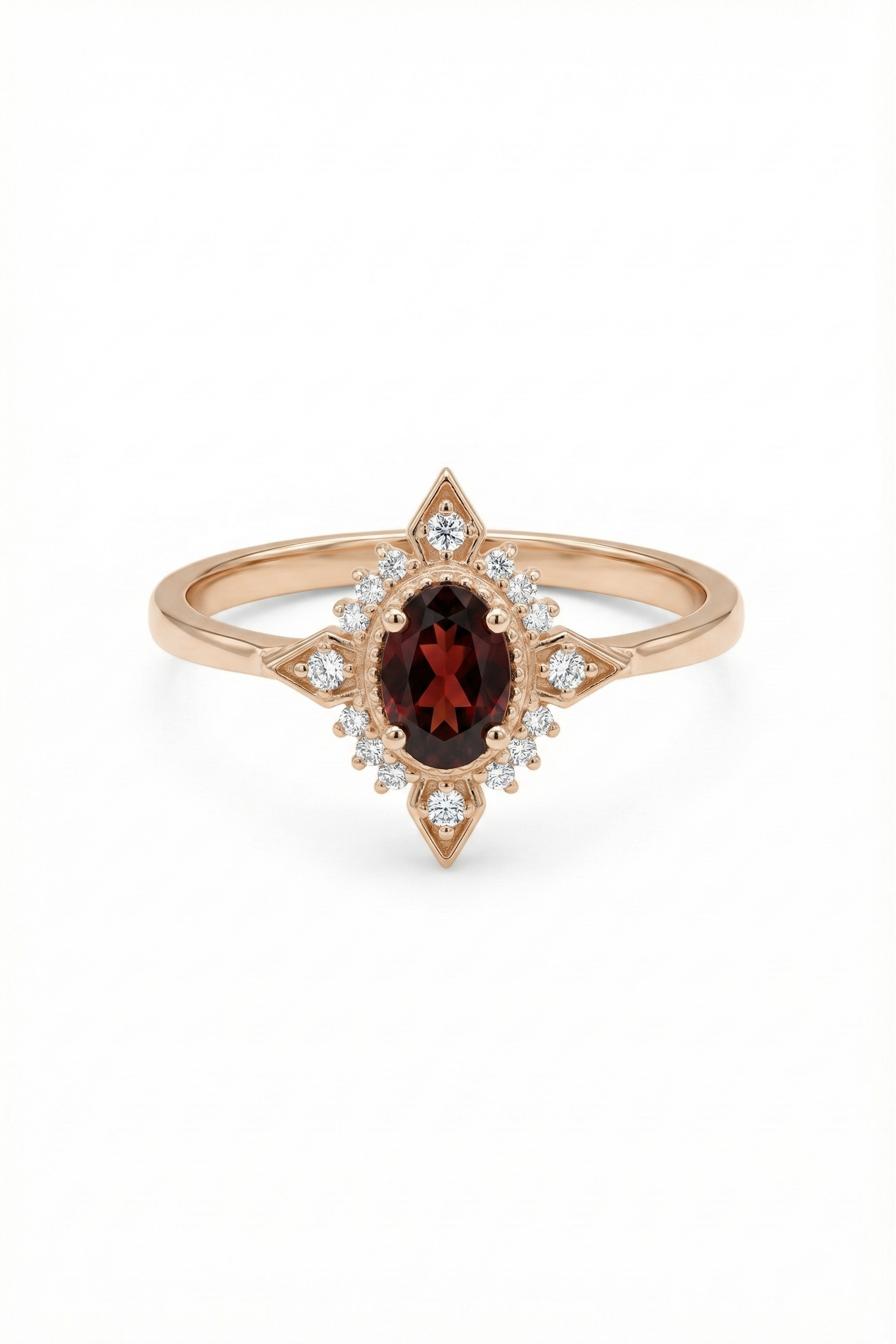14k Gold Ancient Garnet Ring