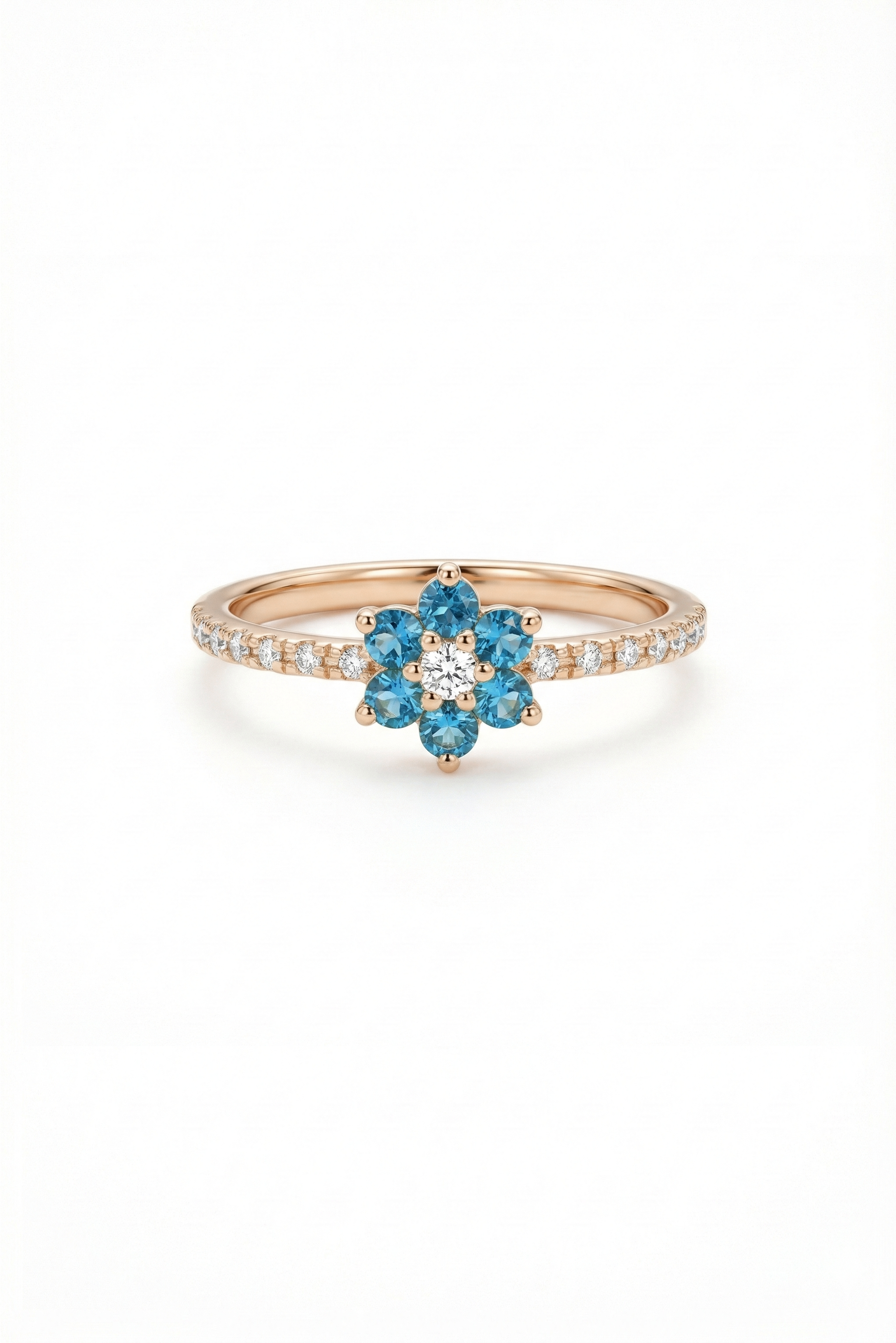 14k Gold Midnight Bloom Sapphire Ring