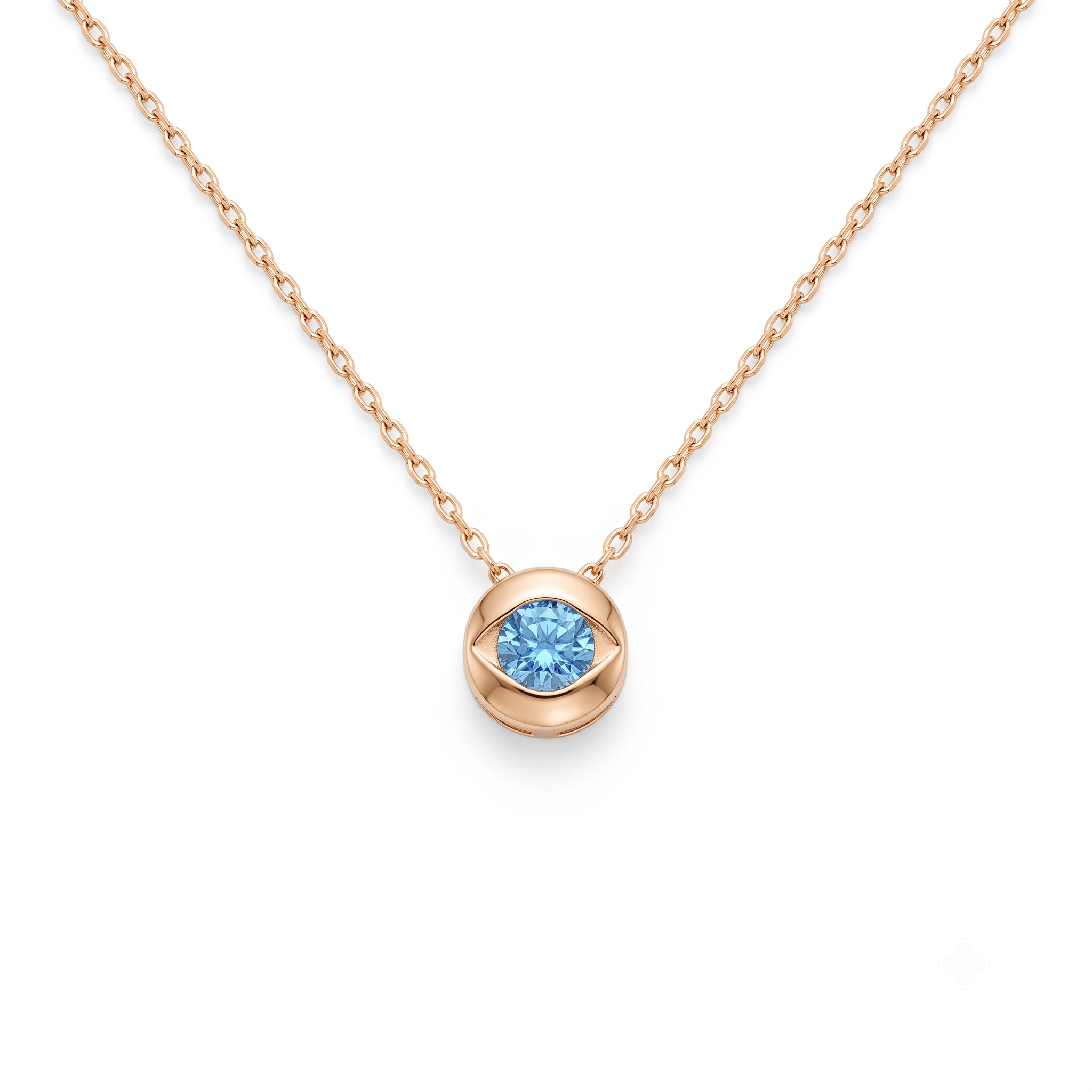14K Gold Aquamarine Necklace