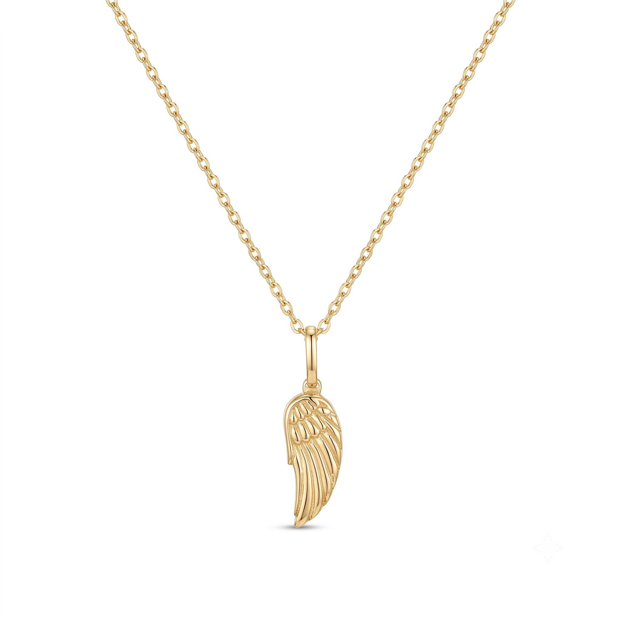 14K Solid Gold Angel Wing Urn Necklace